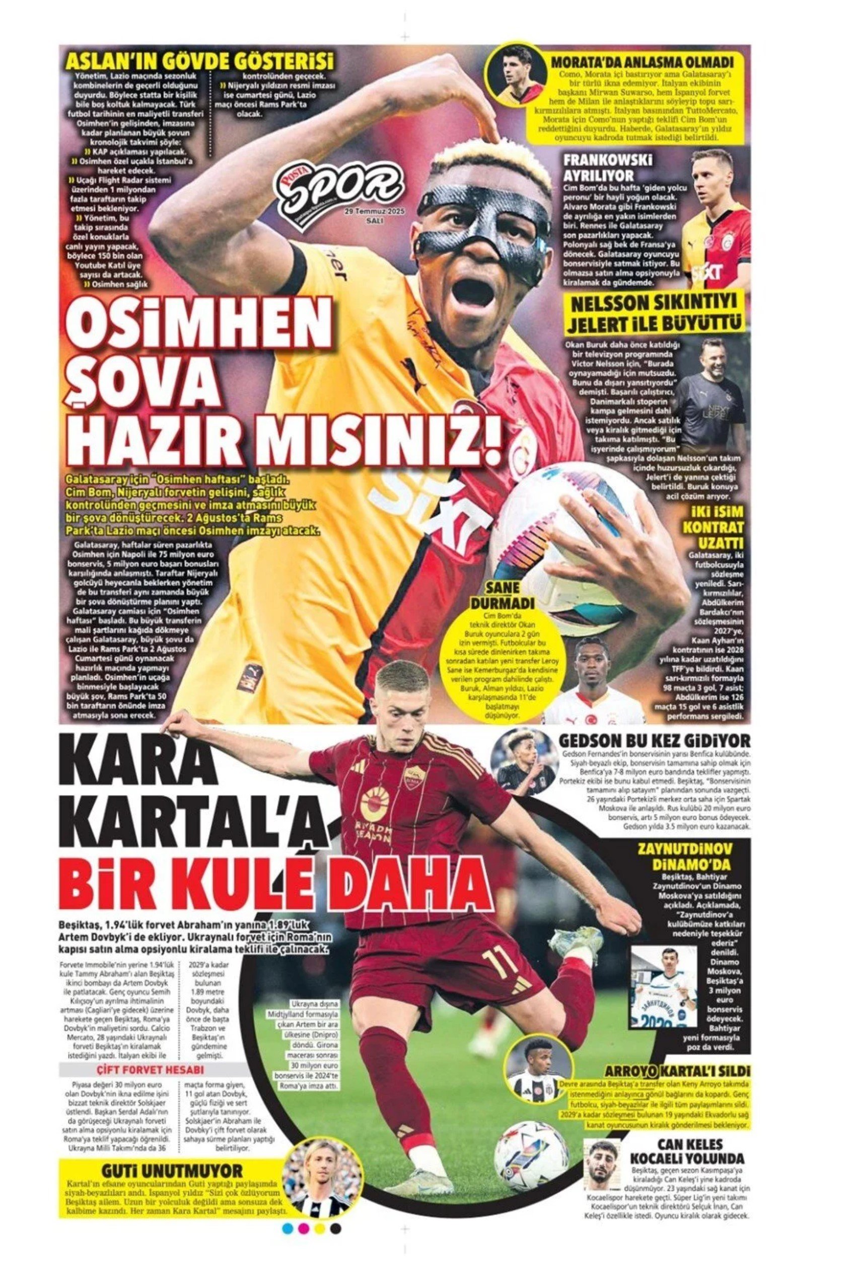 Sporda günün manşetleri... Galatasaray Donnarumma transferinde atağa kalktı: Fenerbahçe'de Douglas Luis mesaisi