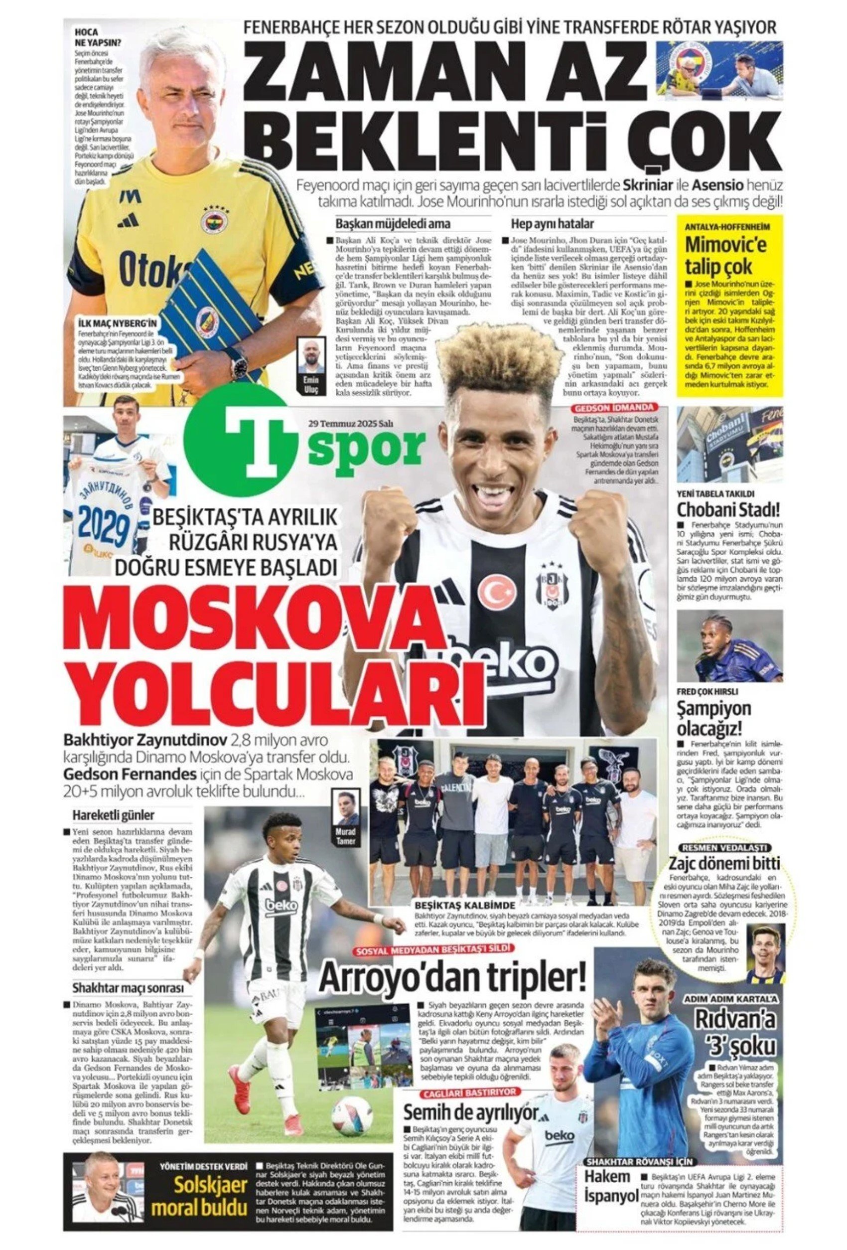 Sporda günün manşetleri... Galatasaray Donnarumma transferinde atağa kalktı: Fenerbahçe'de Douglas Luis mesaisi