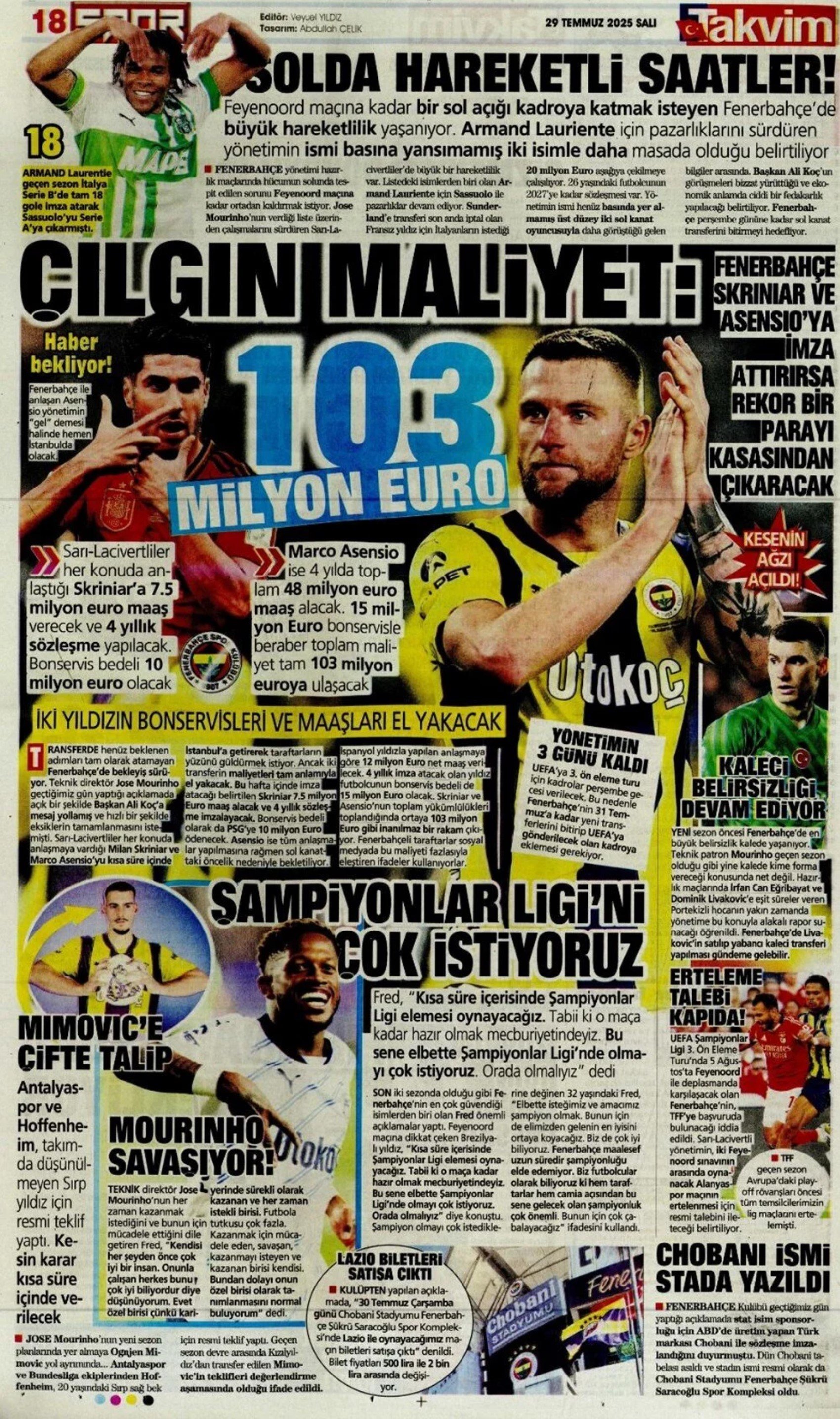 Sporda günün manşetleri... Galatasaray Donnarumma transferinde atağa kalktı: Fenerbahçe'de Douglas Luis mesaisi