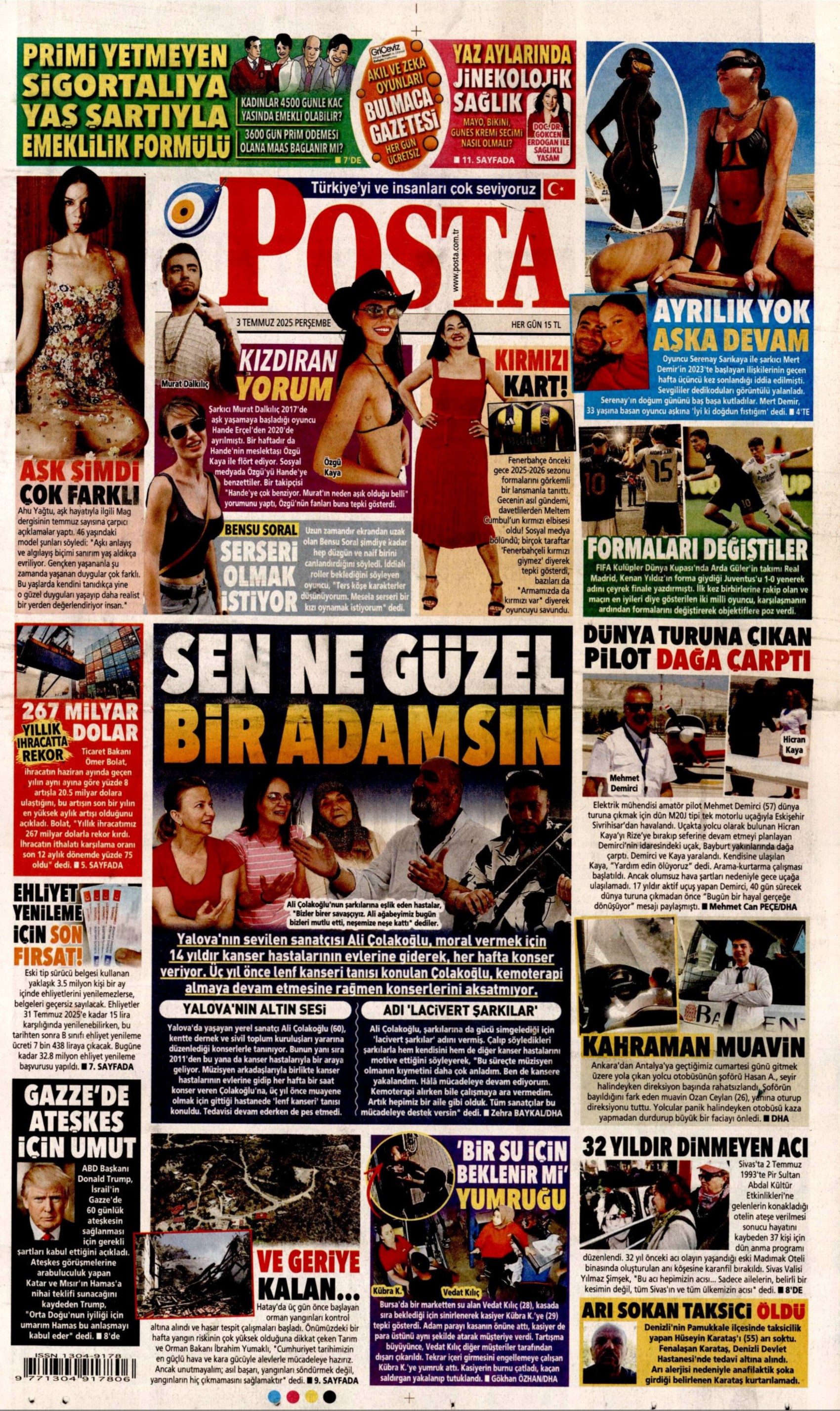 3 Temmuz gazete manşetleri: Yeni Şafak, PKK 'silahları yakacak' dedi
