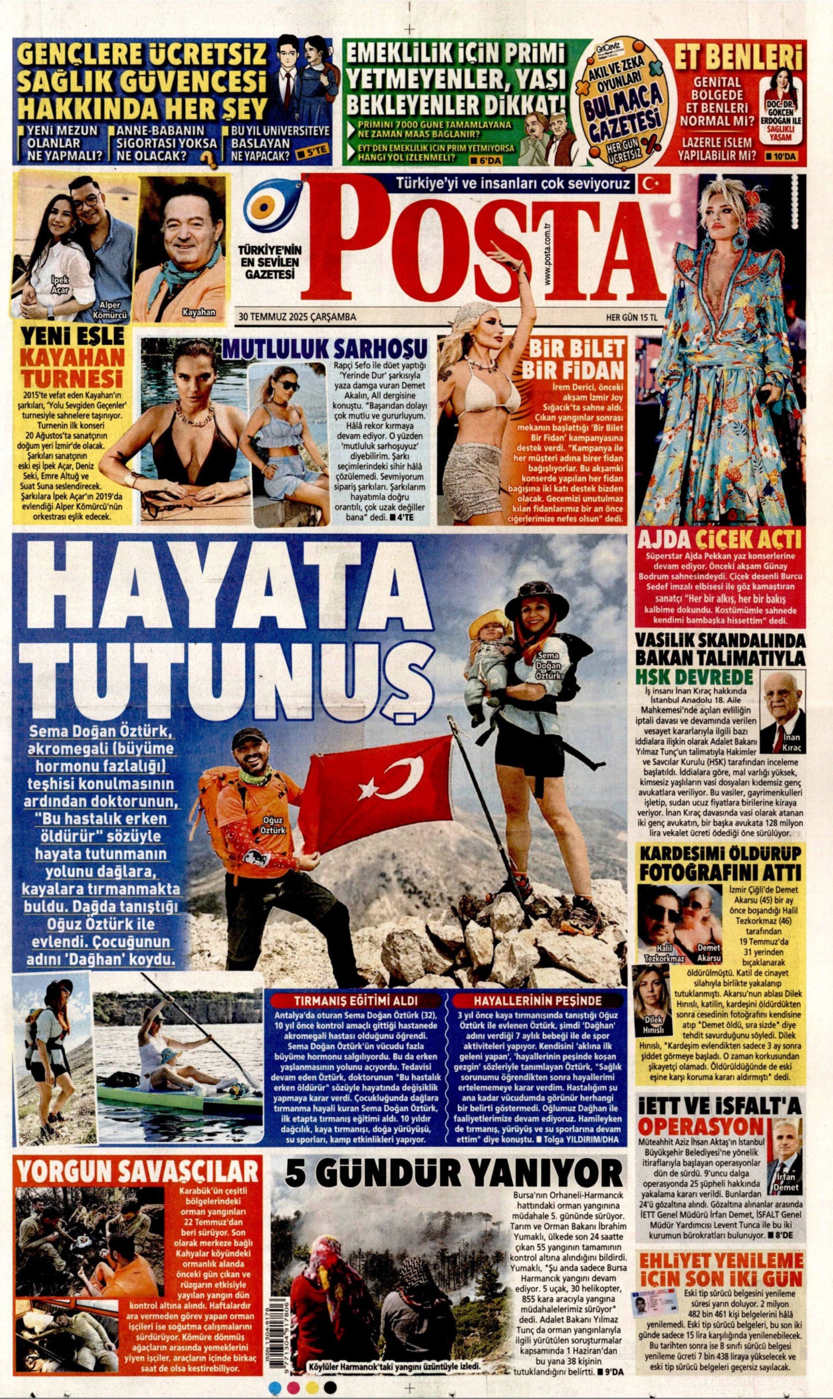30 Temmuz 2025 gazete manşetleri