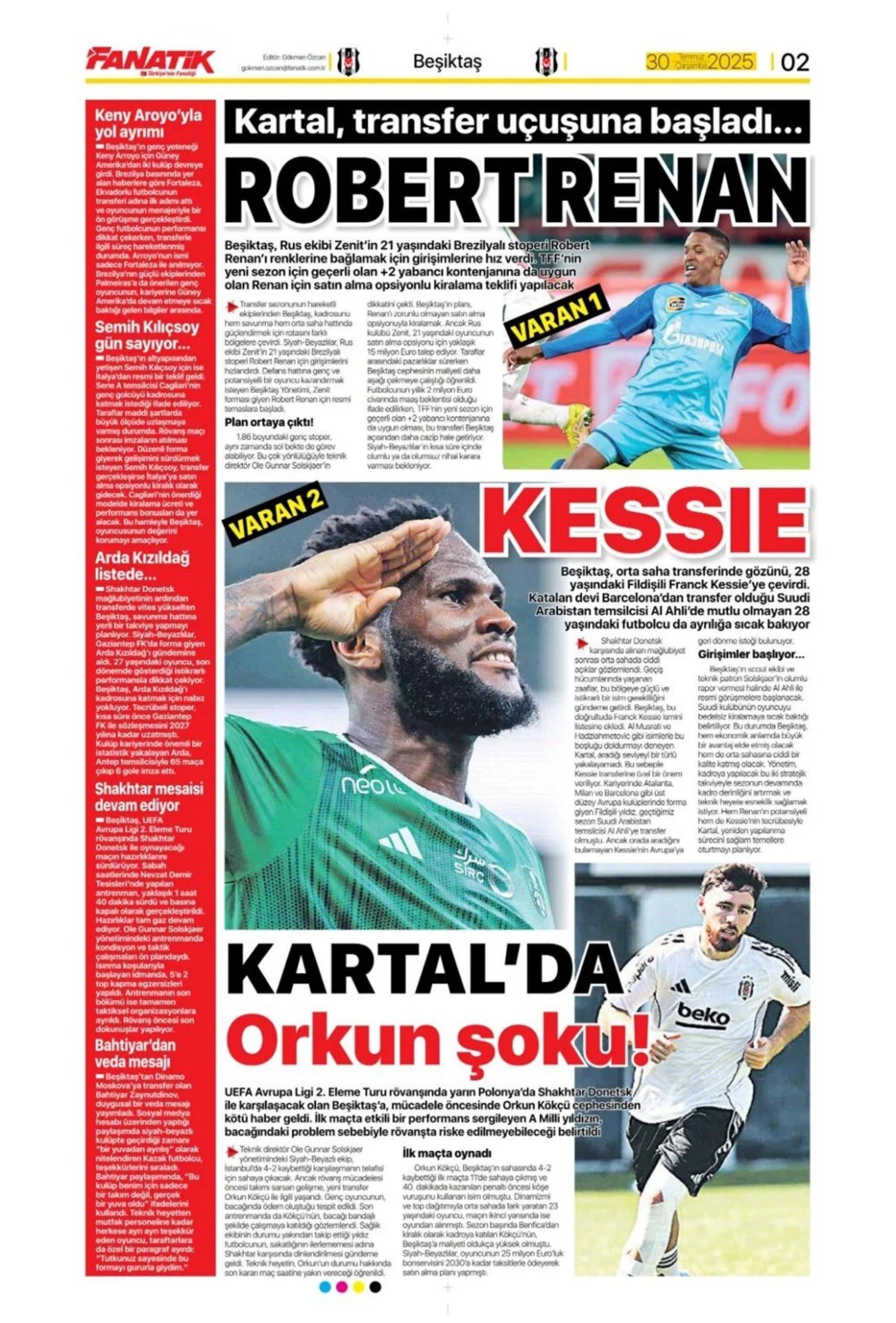 Sporda günün manşetleri... Galatasaray'da kaleci mesaisi: Ya Sergen ya Mancini