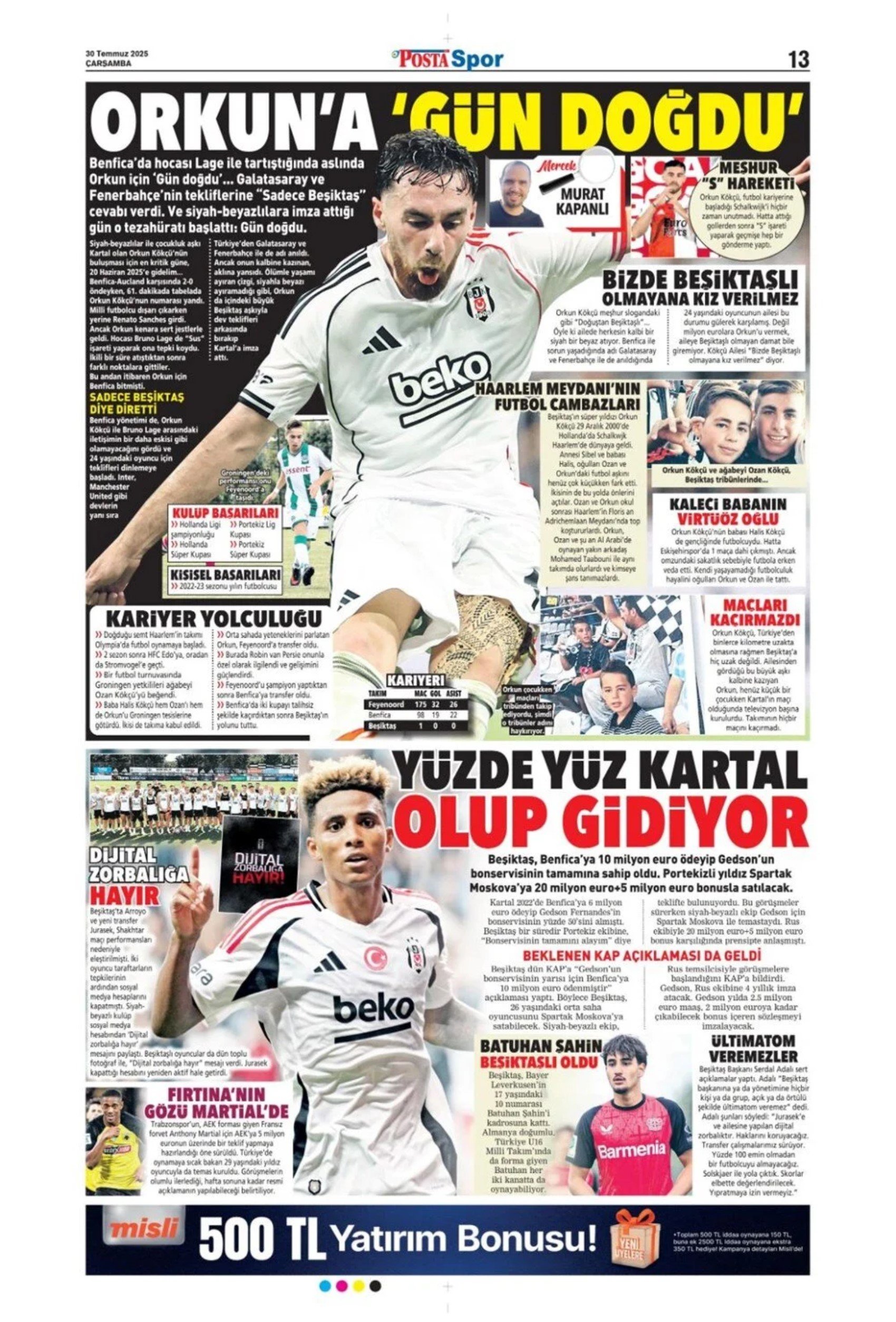 Sporda günün manşetleri... Galatasaray'da kaleci mesaisi: Ya Sergen ya Mancini