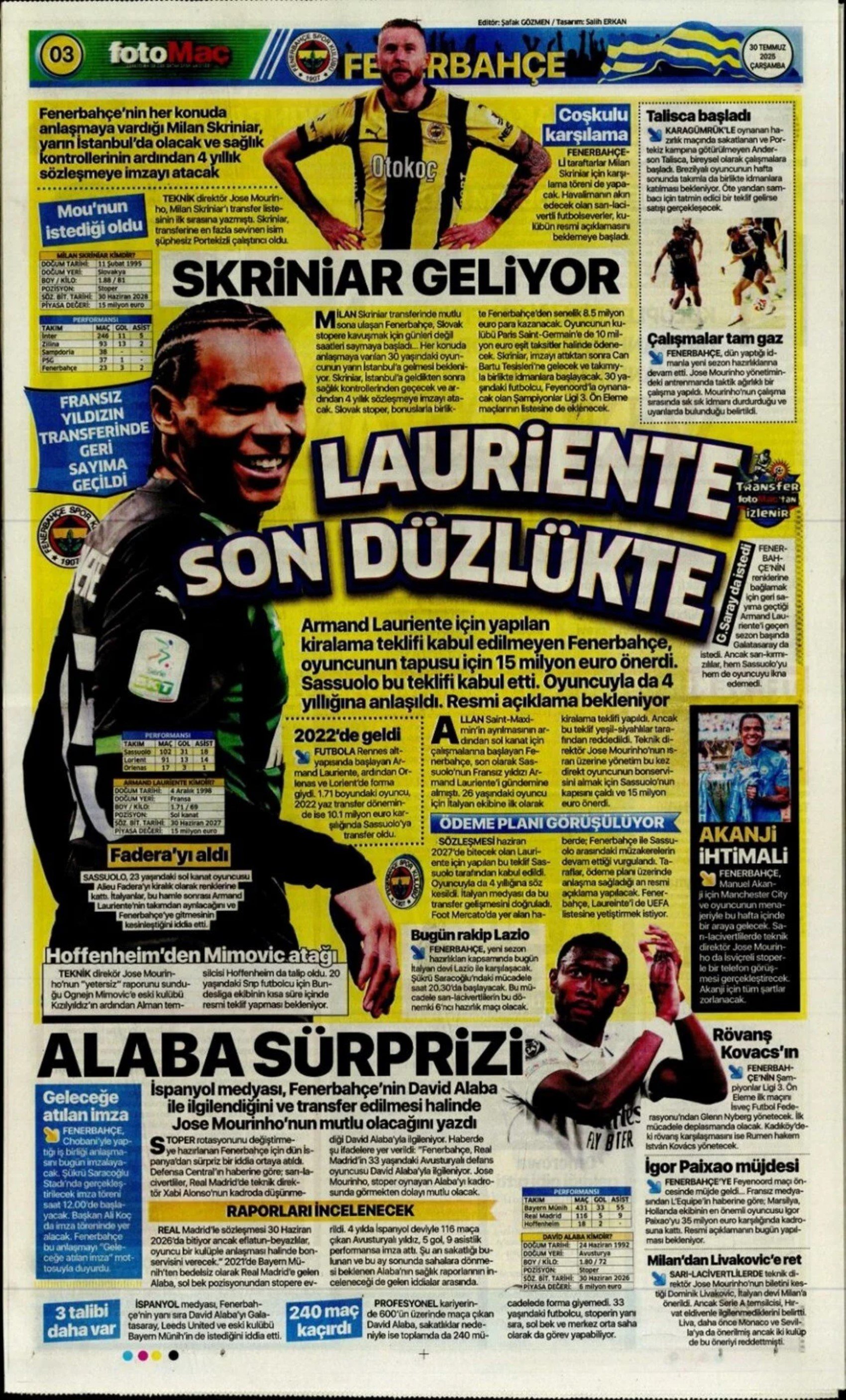 Sporda günün manşetleri... Galatasaray'da kaleci mesaisi: Ya Sergen ya Mancini