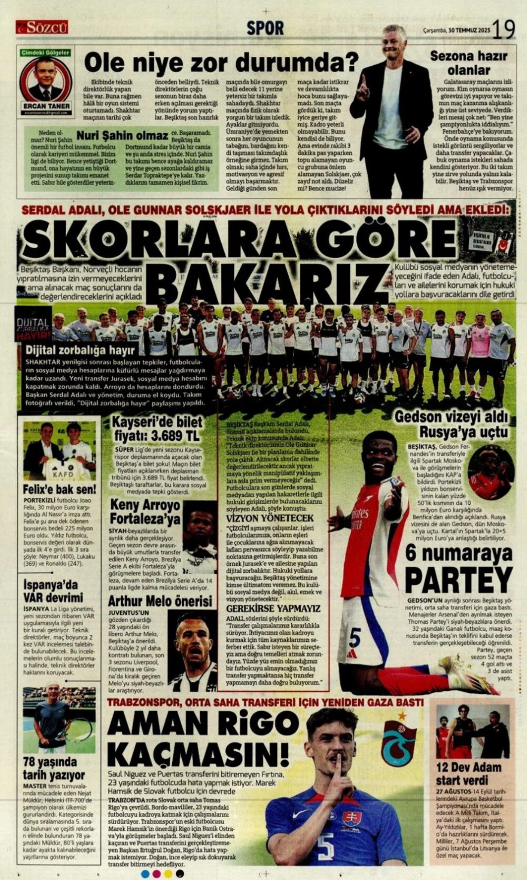Sporda günün manşetleri... Galatasaray'da kaleci mesaisi: Ya Sergen ya Mancini