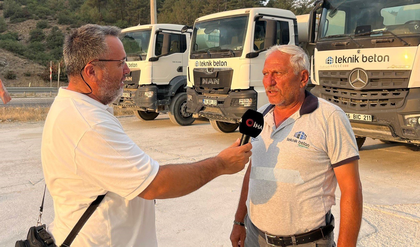 Yangına beton pompasıyla müdahale eden Ali Yalçın anlattı