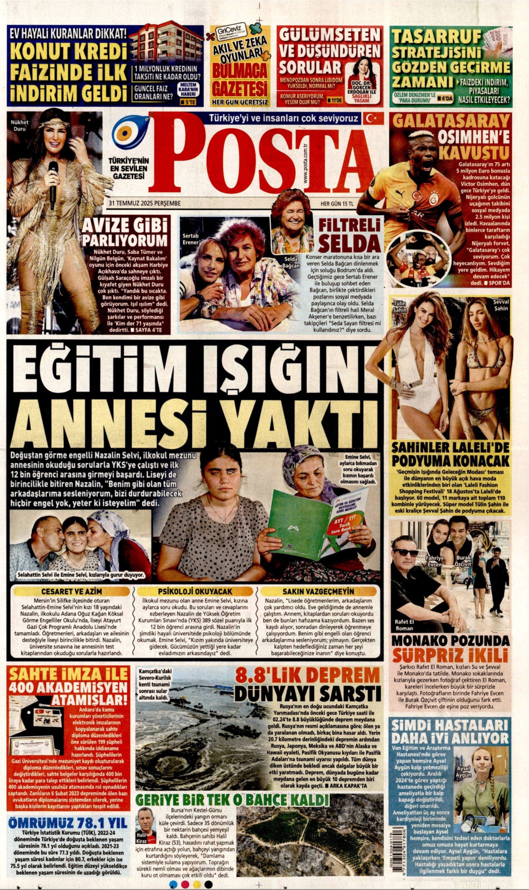 31 Temmuz 2025 gazete manşetleri: Gazeteler, Özgür Özel’in komisyon kararını nasıl gördü?