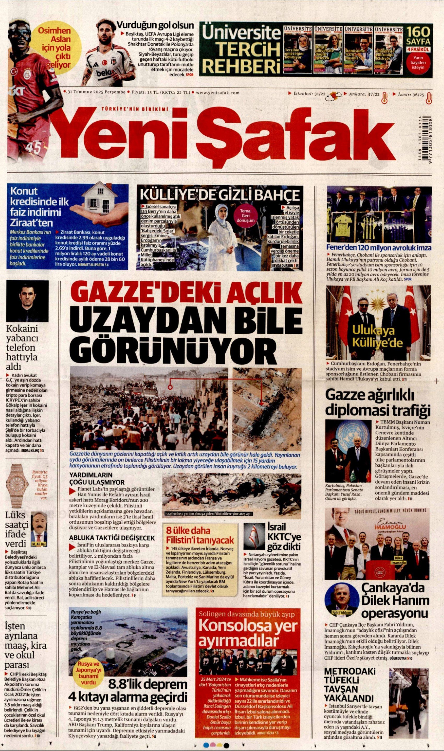 31 Temmuz 2025 gazete manşetleri: Gazeteler, Özgür Özel’in komisyon kararını nasıl gördü?
