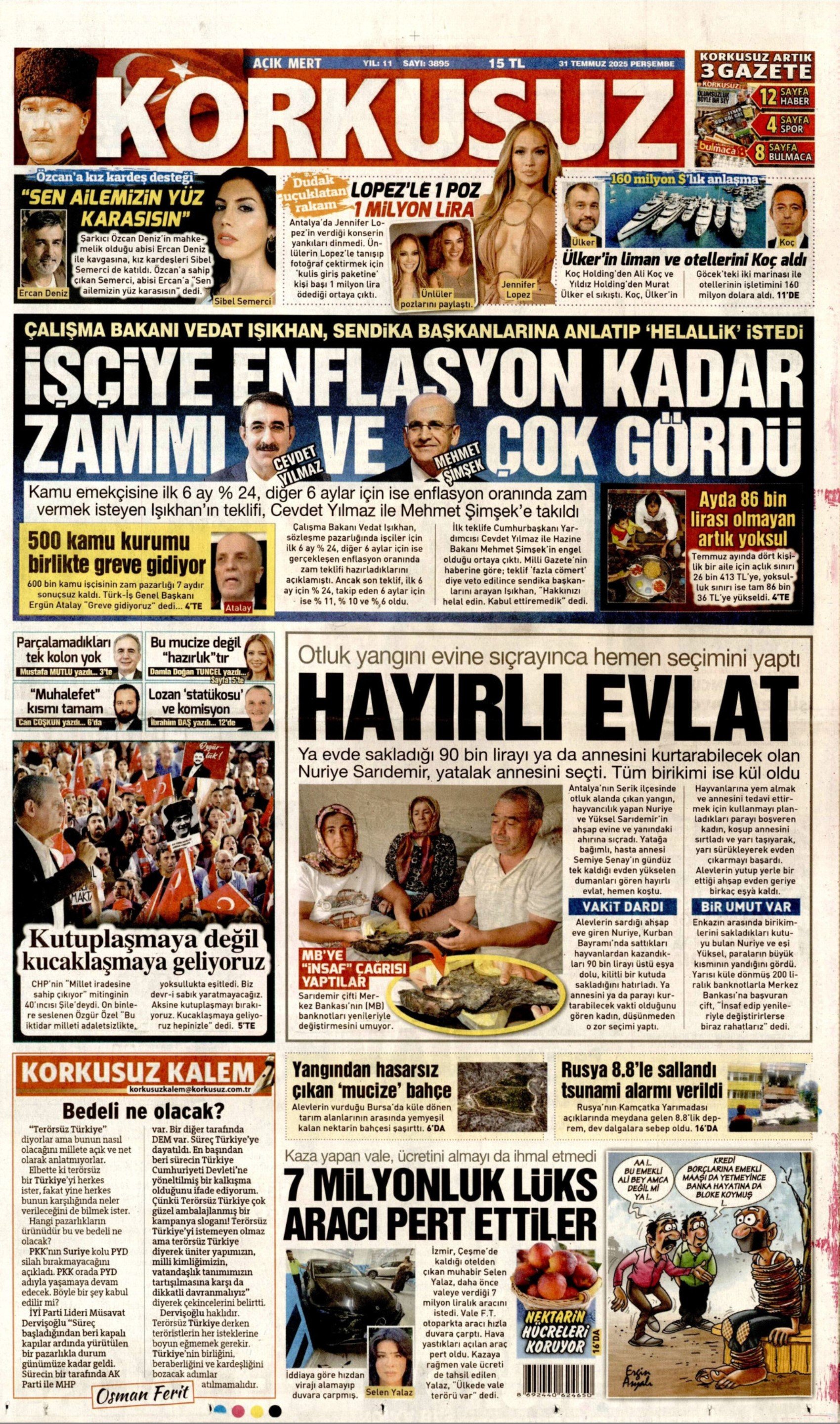 31 Temmuz 2025 gazete manşetleri: Gazeteler, Özgür Özel’in komisyon kararını nasıl gördü?