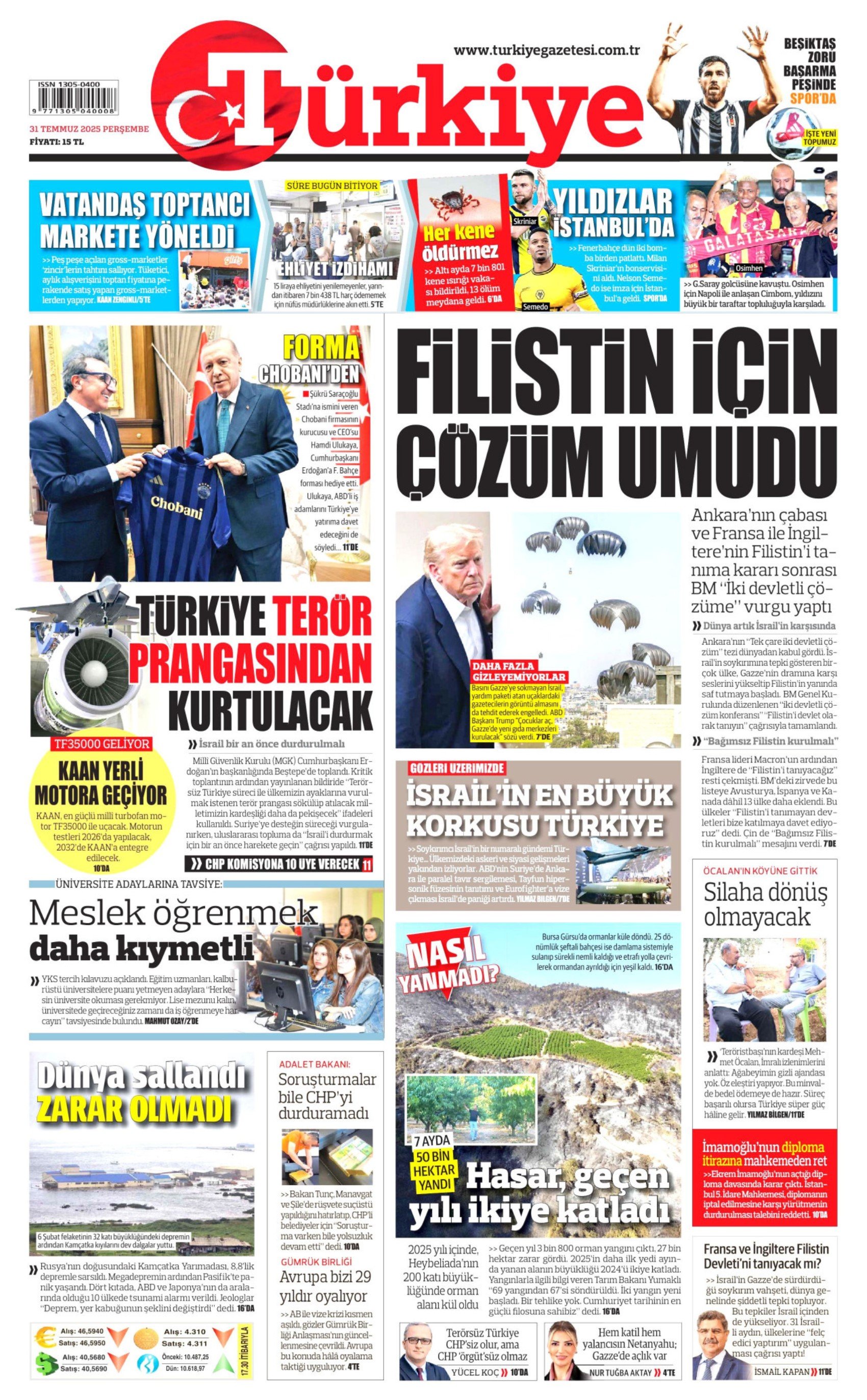31 Temmuz 2025 gazete manşetleri: Gazeteler, Özgür Özel’in komisyon kararını nasıl gördü?