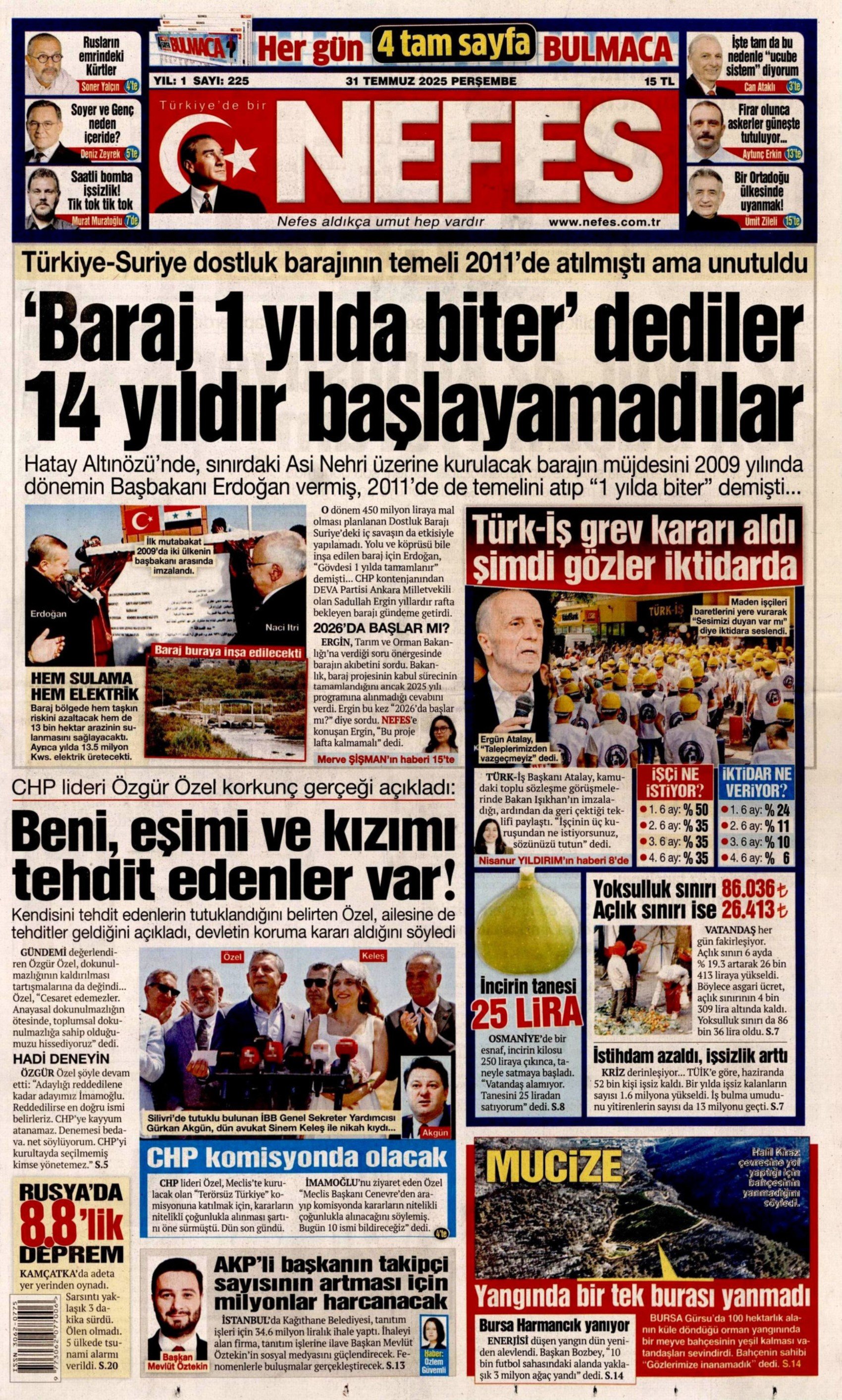 31 Temmuz 2025 gazete manşetleri: Gazeteler, Özgür Özel’in komisyon kararını nasıl gördü?