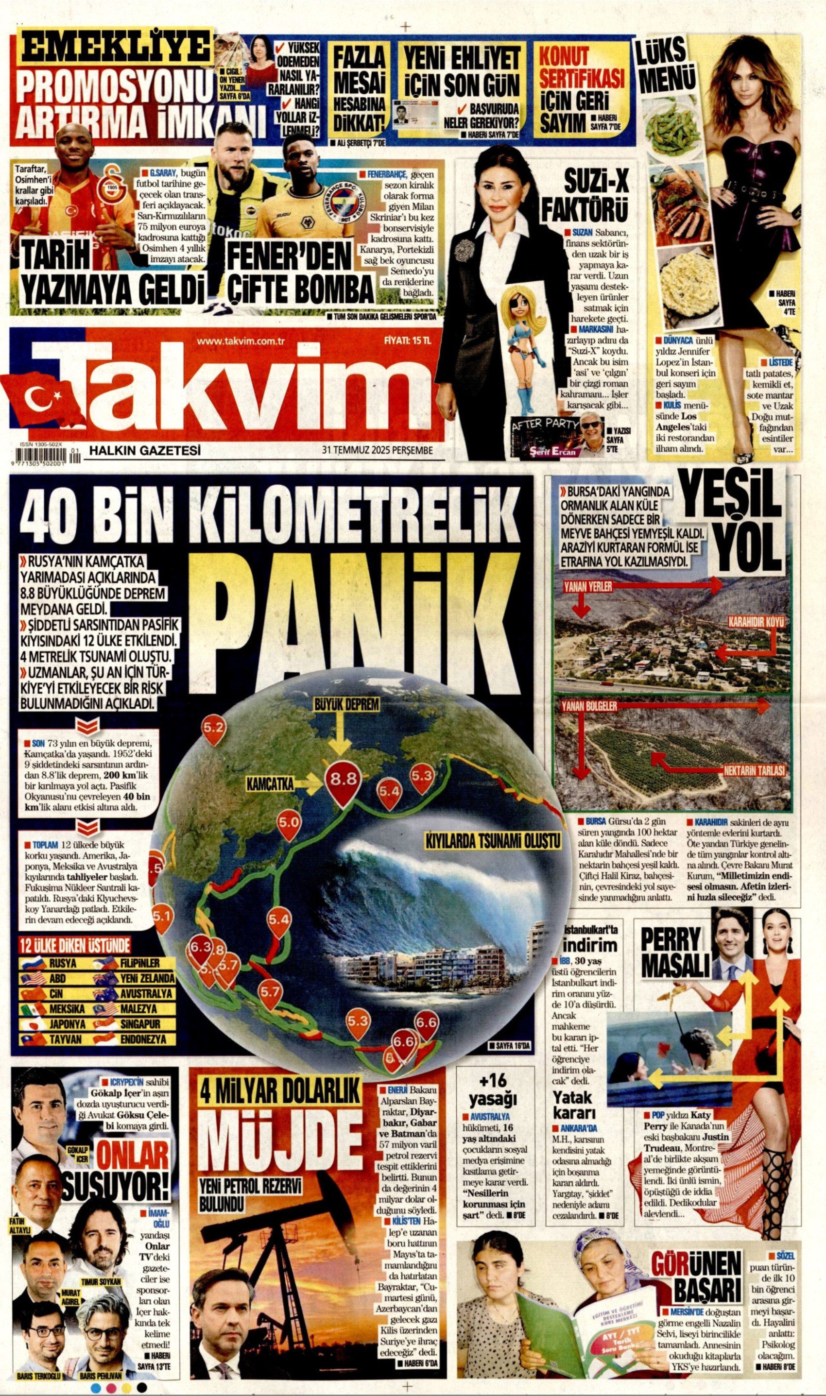 31 Temmuz 2025 gazete manşetleri: Gazeteler, Özgür Özel’in komisyon kararını nasıl gördü?
