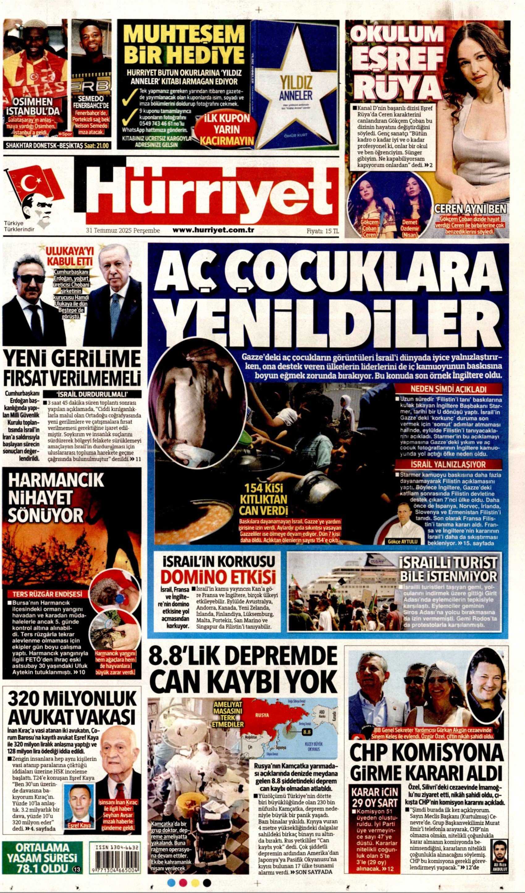 31 Temmuz 2025 gazete manşetleri: Gazeteler, Özgür Özel’in komisyon kararını nasıl gördü?