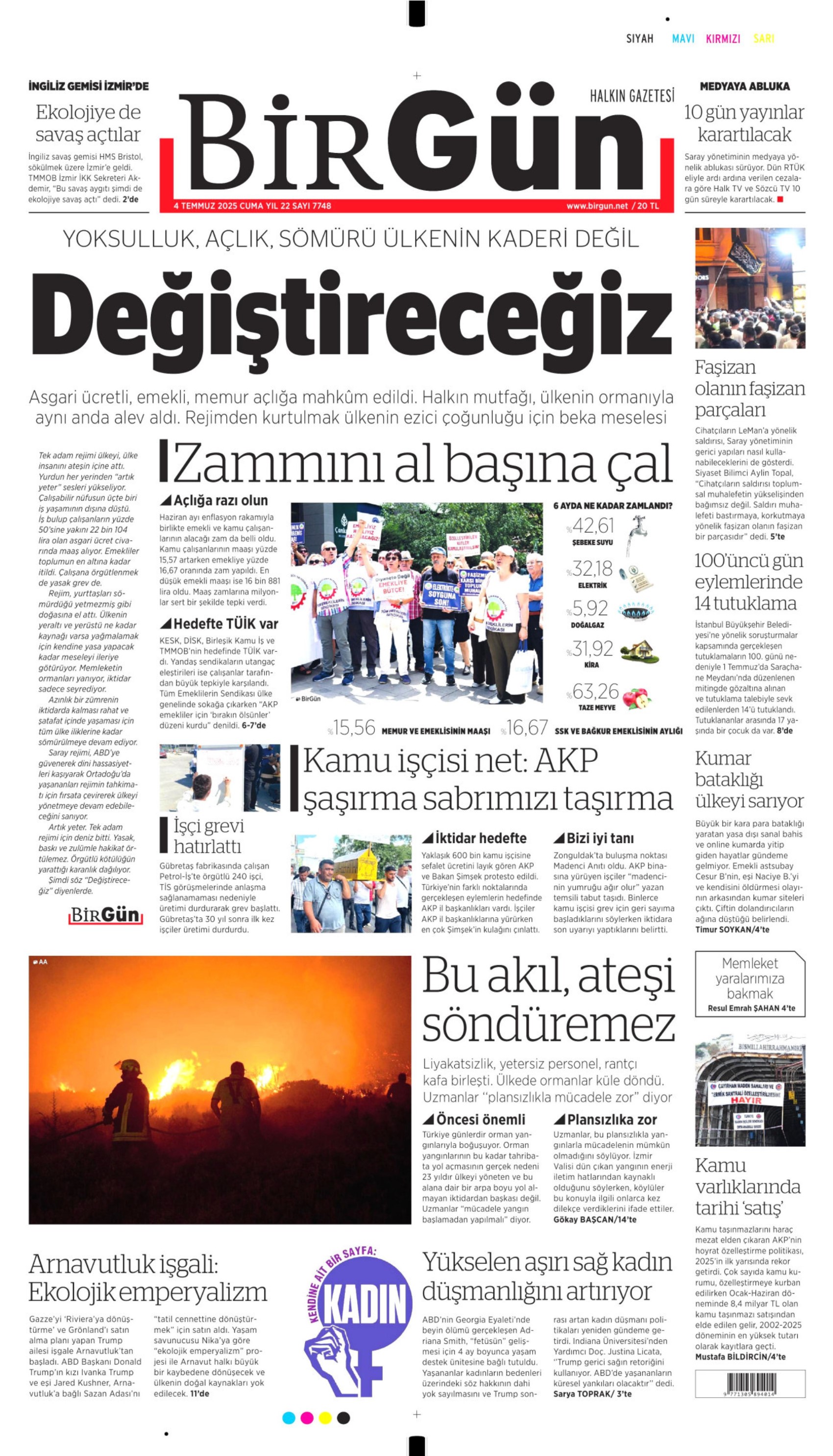 4 Temmuz 2025 gazete manşetleri: Türkiye orman yangınlarıyla sarsıldı! Önce can sonra Azerbaycan