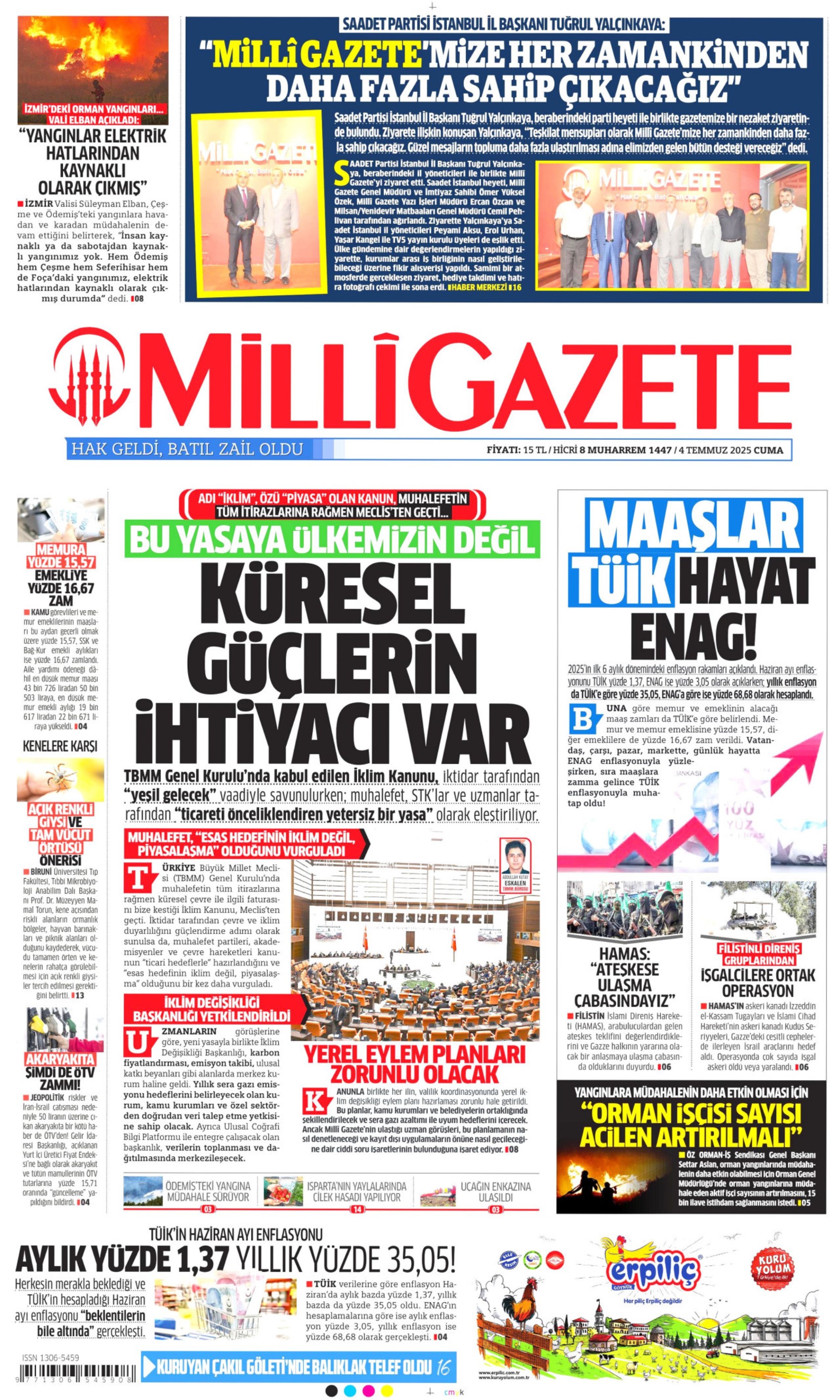 4 Temmuz 2025 gazete manşetleri: Türkiye orman yangınlarıyla sarsıldı! Önce can sonra Azerbaycan