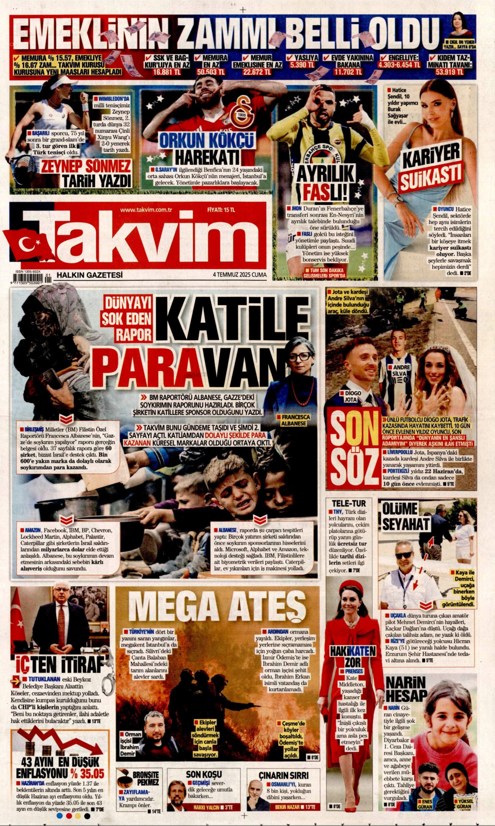 4 Temmuz 2025 gazete manşetleri: Türkiye orman yangınlarıyla sarsıldı! Önce can sonra Azerbaycan