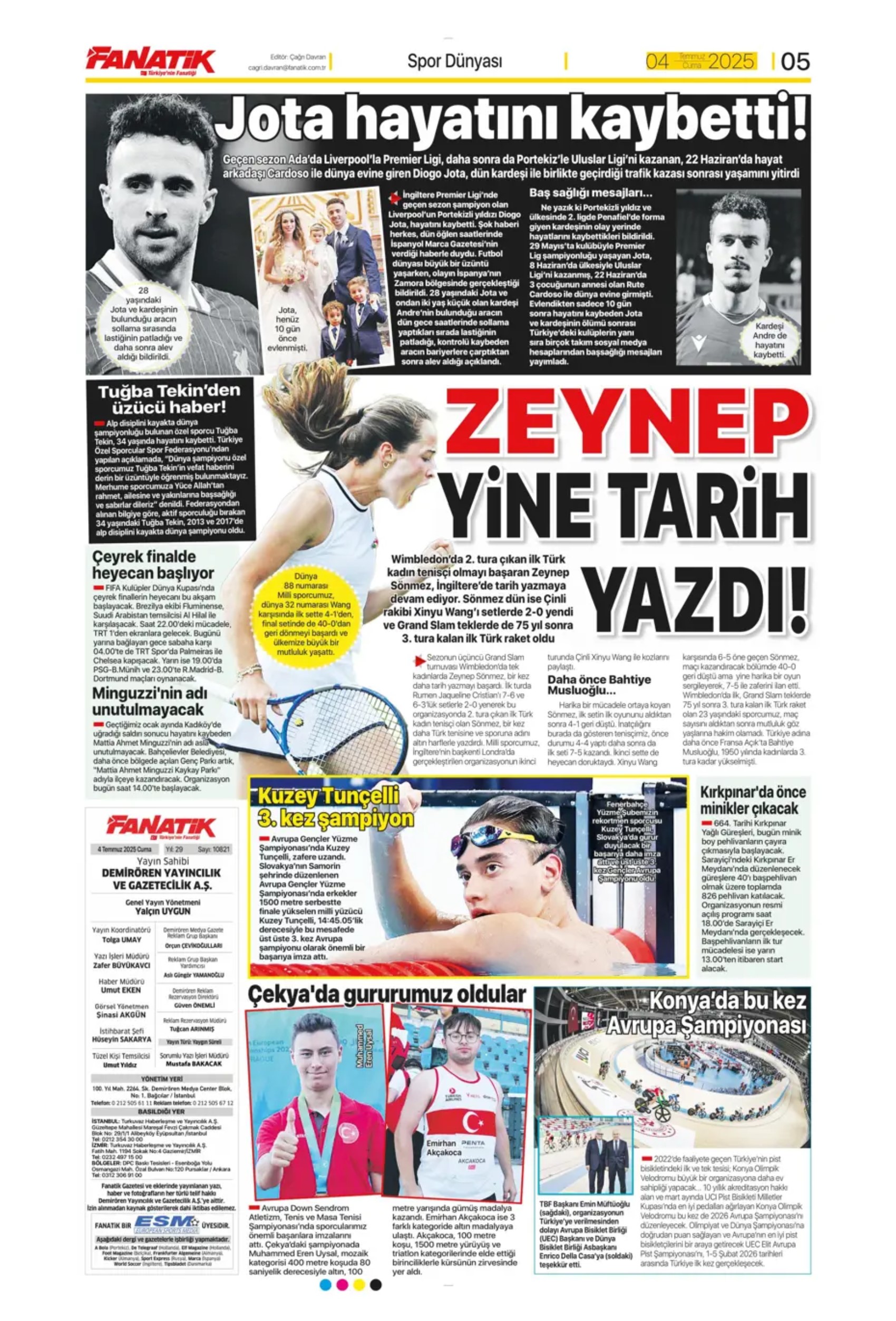 Sporda günün manşetleri... Fenerbahçe'de gündem Douglas Luiz, Galatasaray çizme'den haber bekliyor