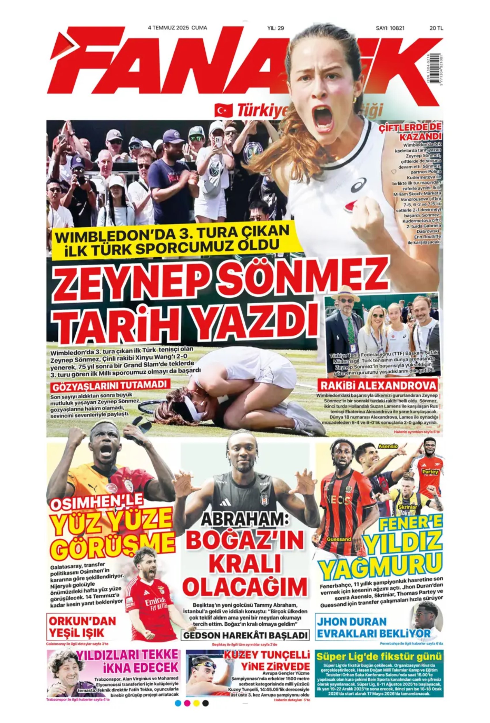 Sporda günün manşetleri... Fenerbahçe'de gündem Douglas Luiz, Galatasaray çizme'den haber bekliyor