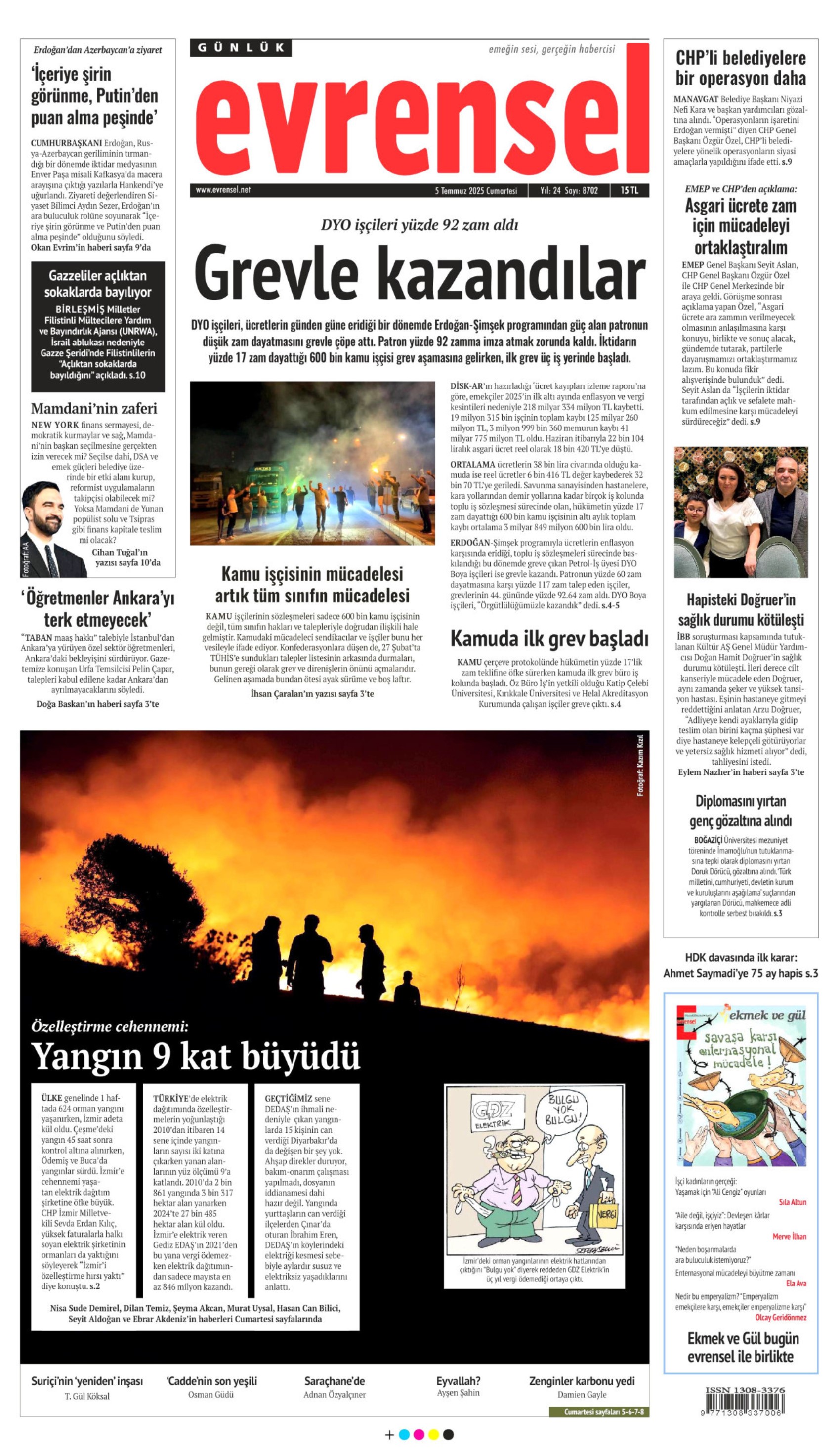 5 Temmuz 2025 gazete manşetleri