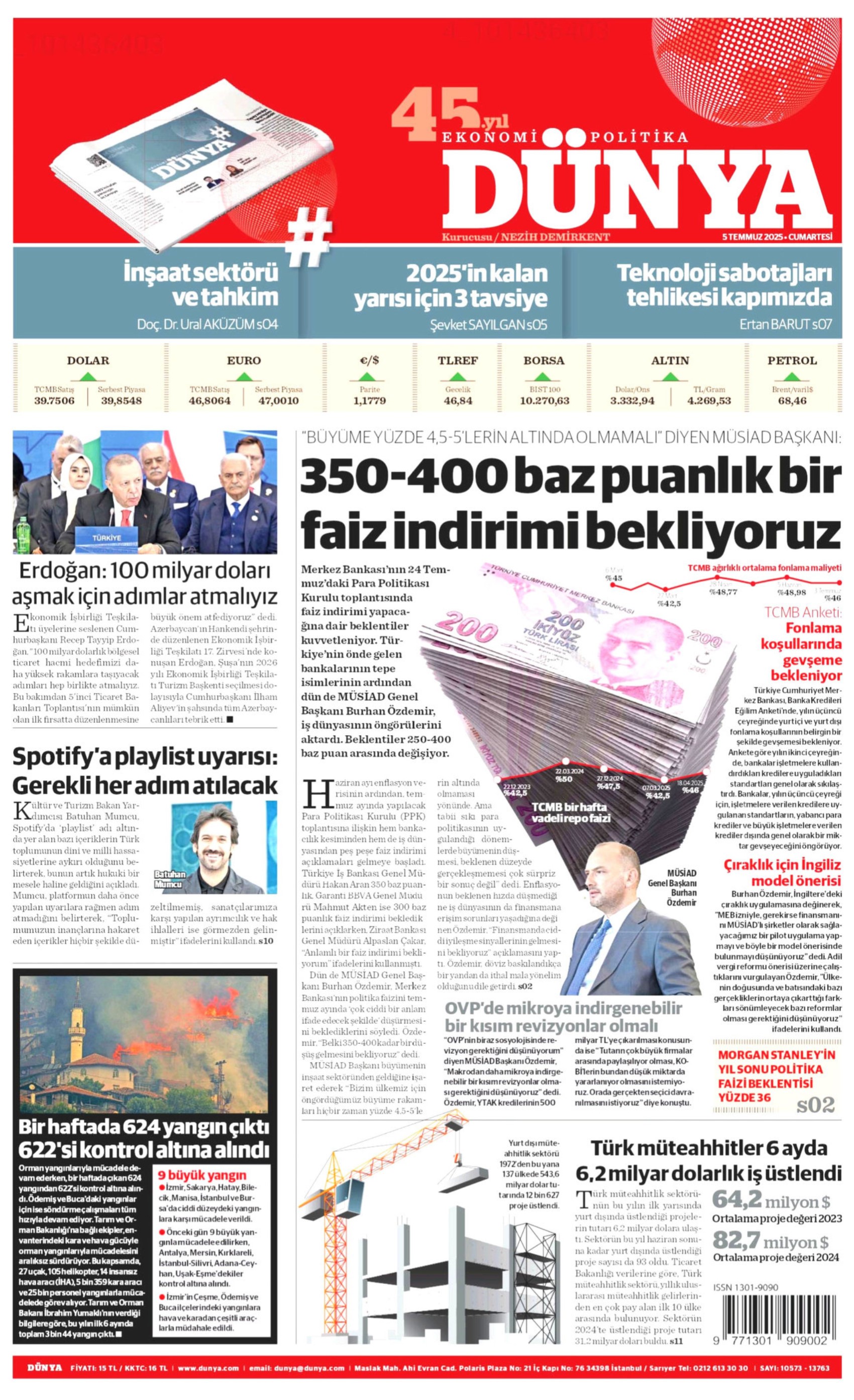 5 Temmuz 2025 gazete manşetleri