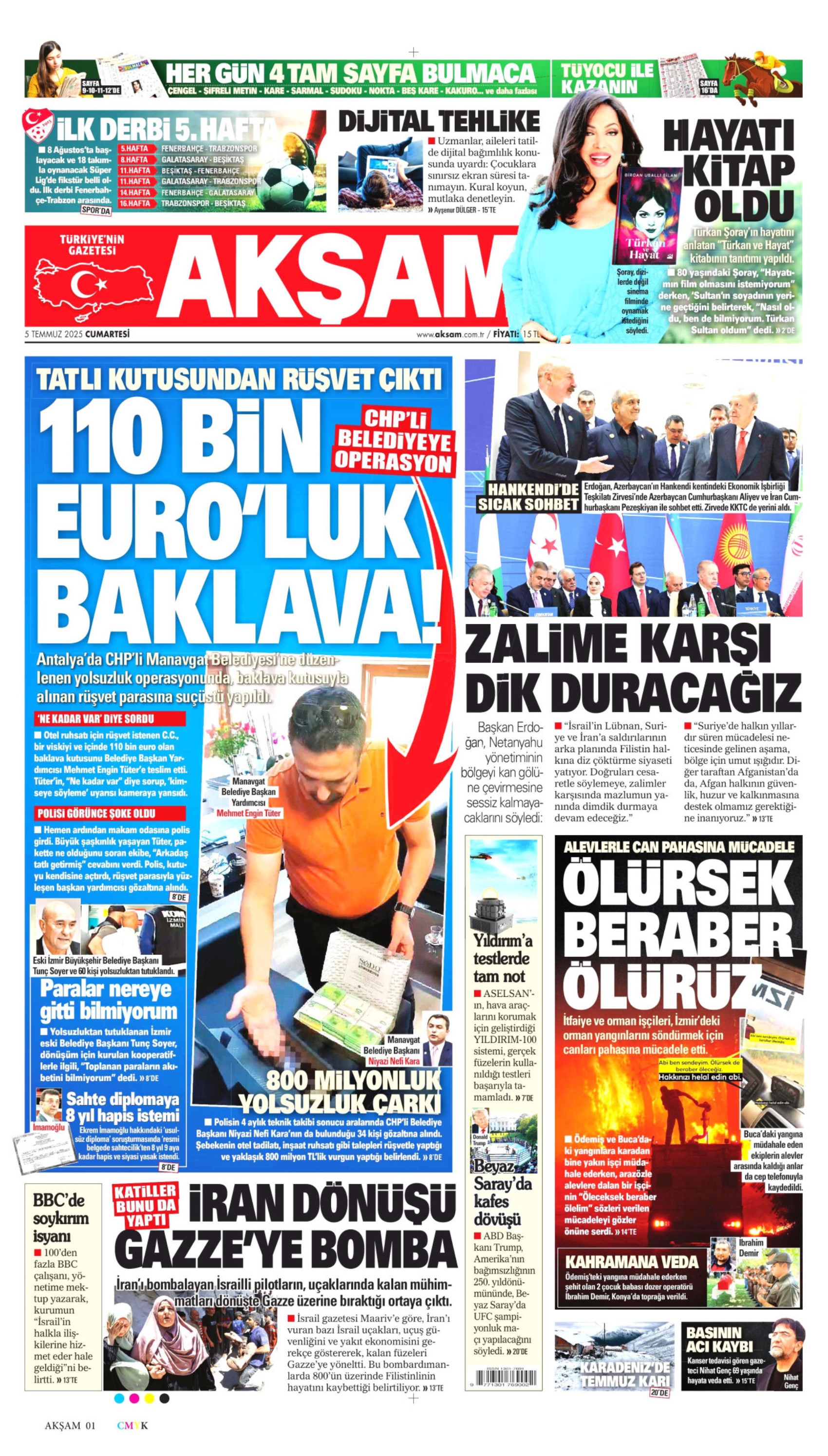 5 Temmuz 2025 gazete manşetleri