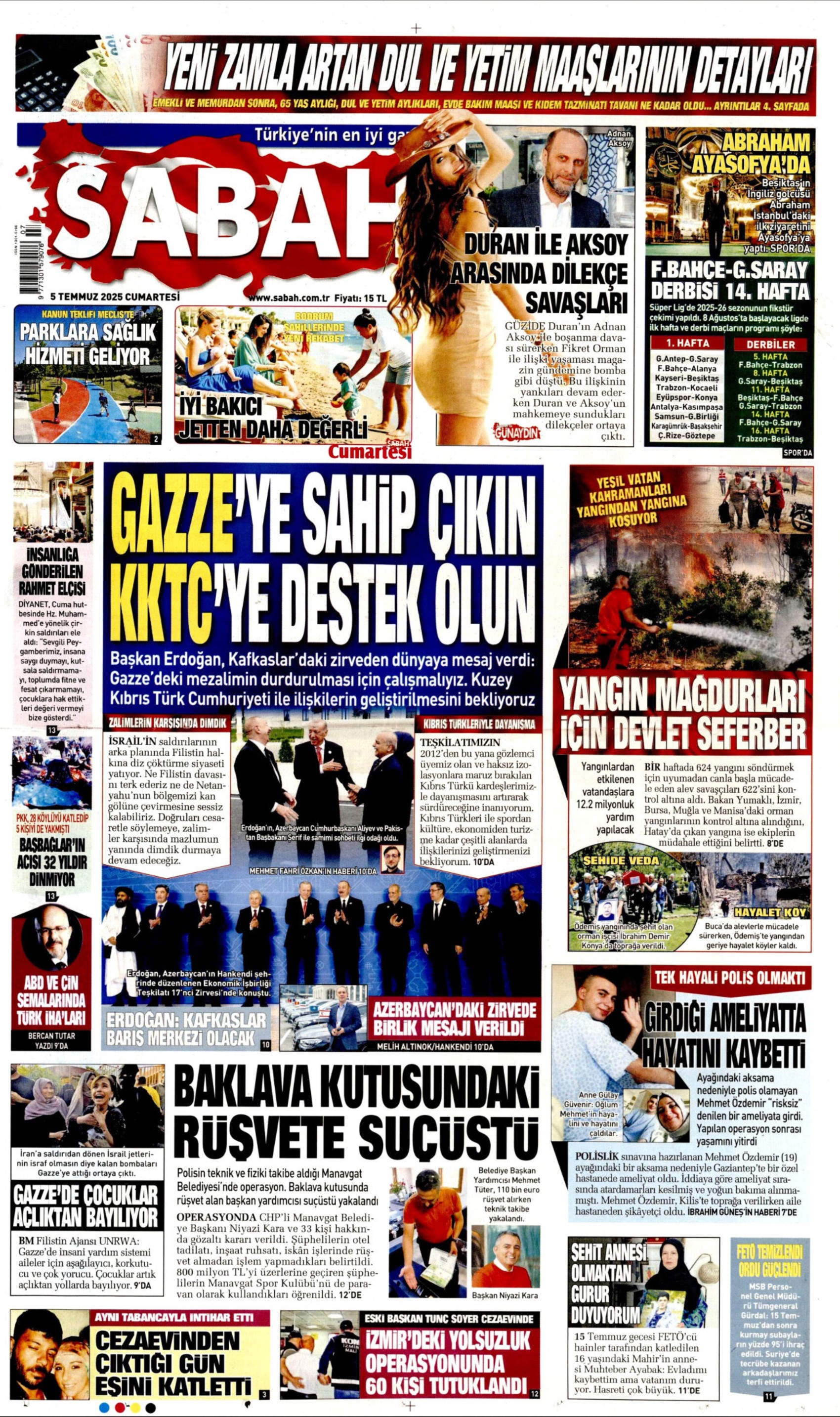 5 Temmuz 2025 gazete manşetleri