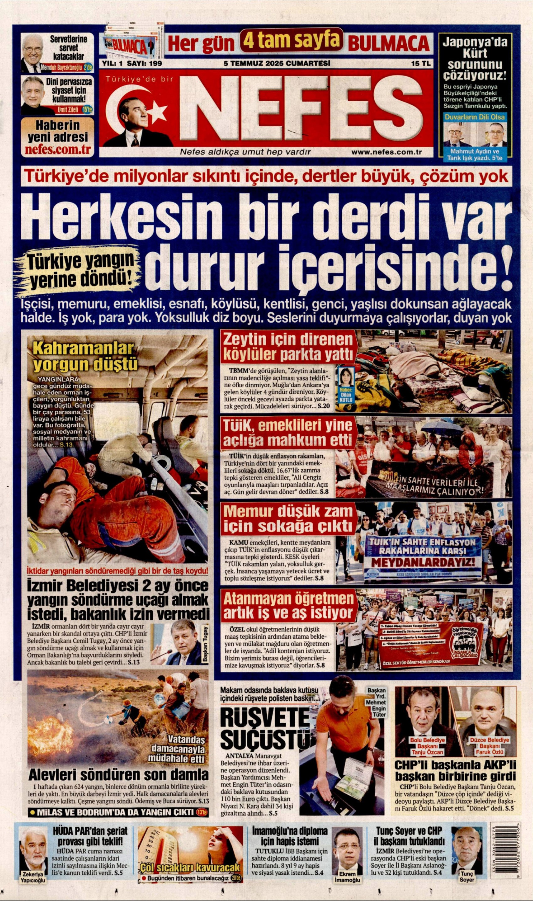 5 Temmuz 2025 gazete manşetleri