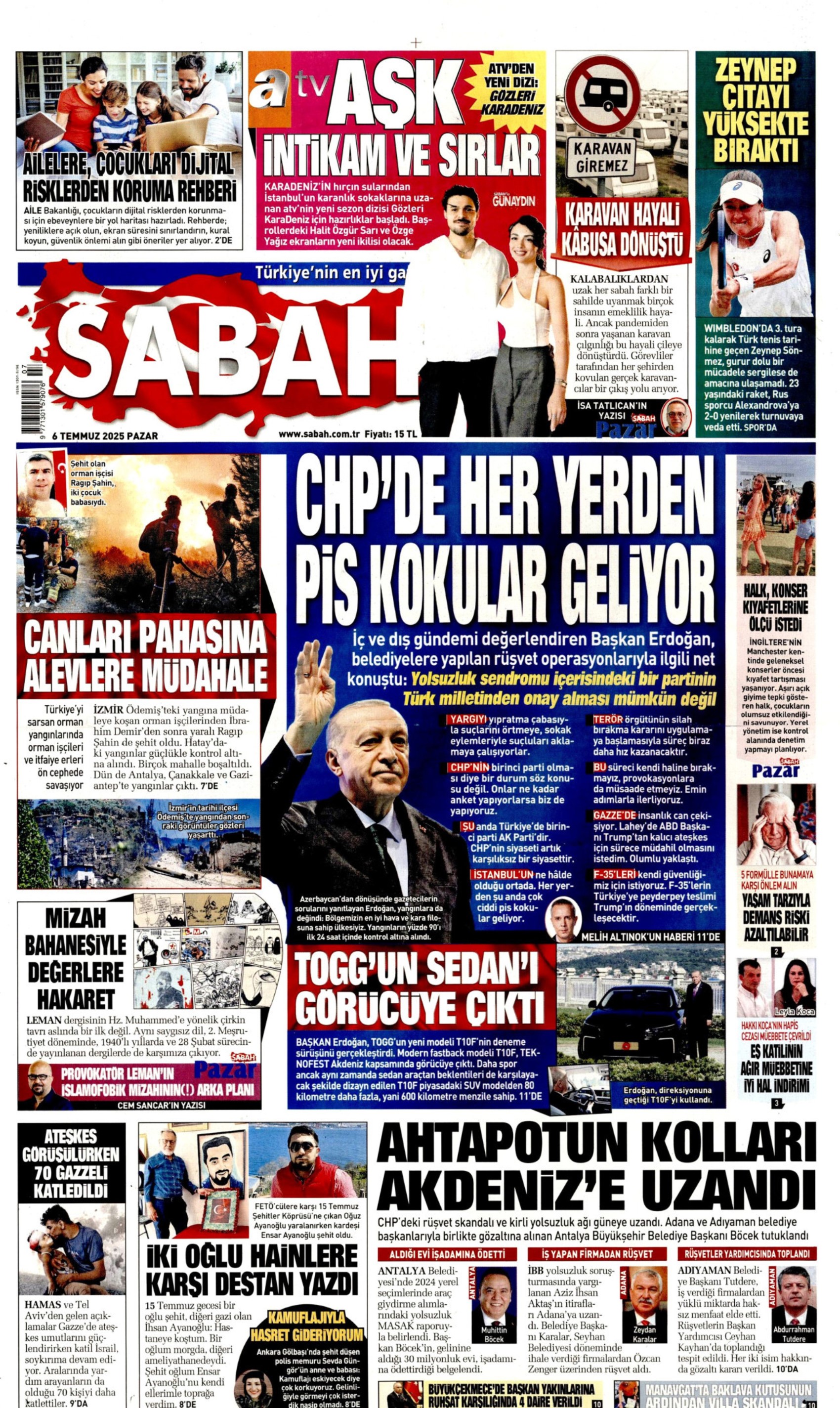 6 Temmuz 2025 gazete manşetleri: Gazeteler, CHP'li belediyelere şafak operasyonunu nasıl gördü?