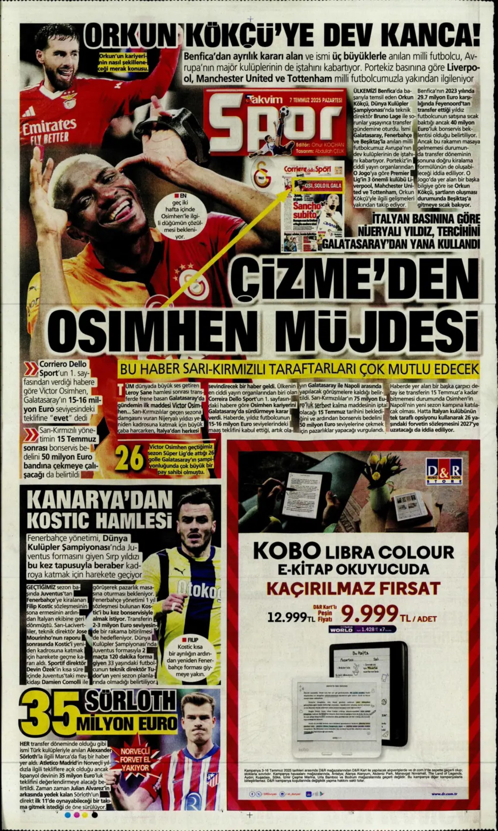 Sporda günün manşetleri: Victor Osimhen kararını verdi! Galatasaray'da kalacak mı?