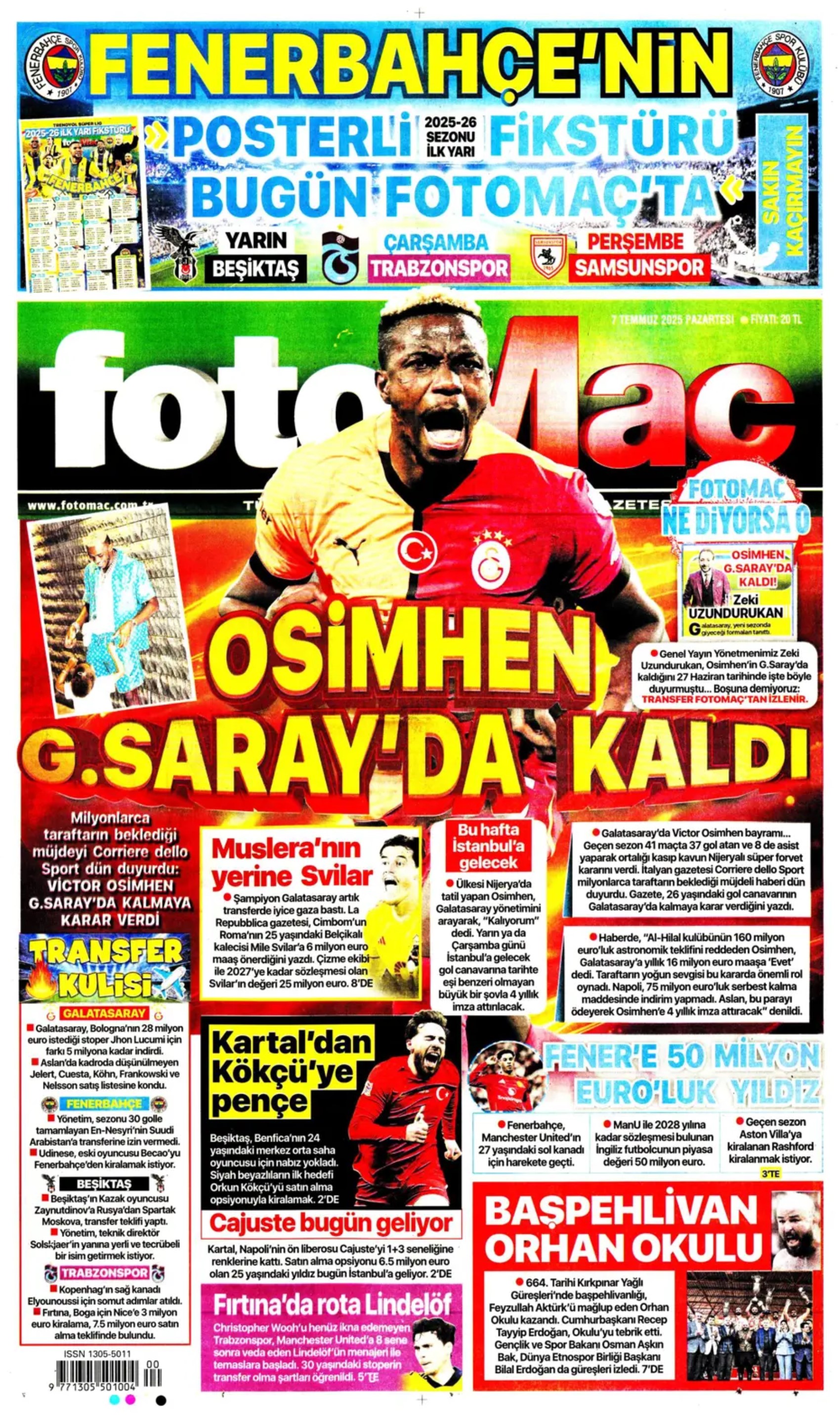 Sporda günün manşetleri: Victor Osimhen kararını verdi! Galatasaray'da kalacak mı?