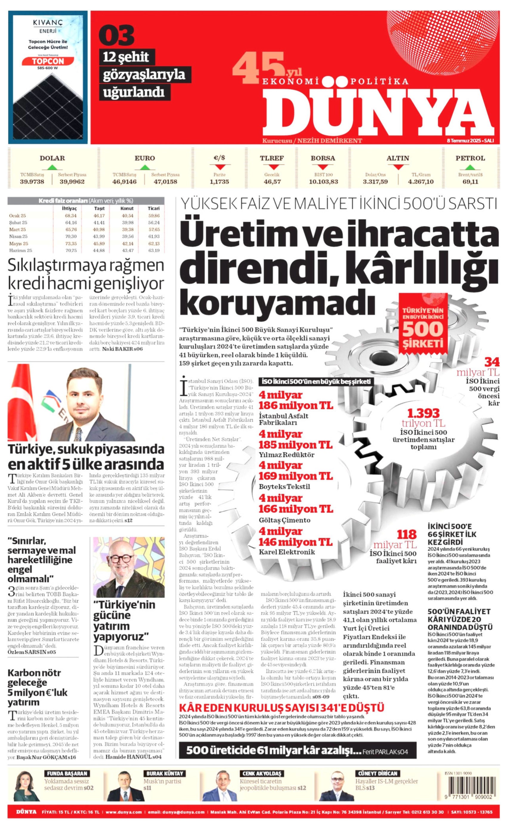 8 Temmuz 2025 gazete manşetleri: Gazeteler, Erdoğan-DEM Parti görüşmesini nasıl gördü?