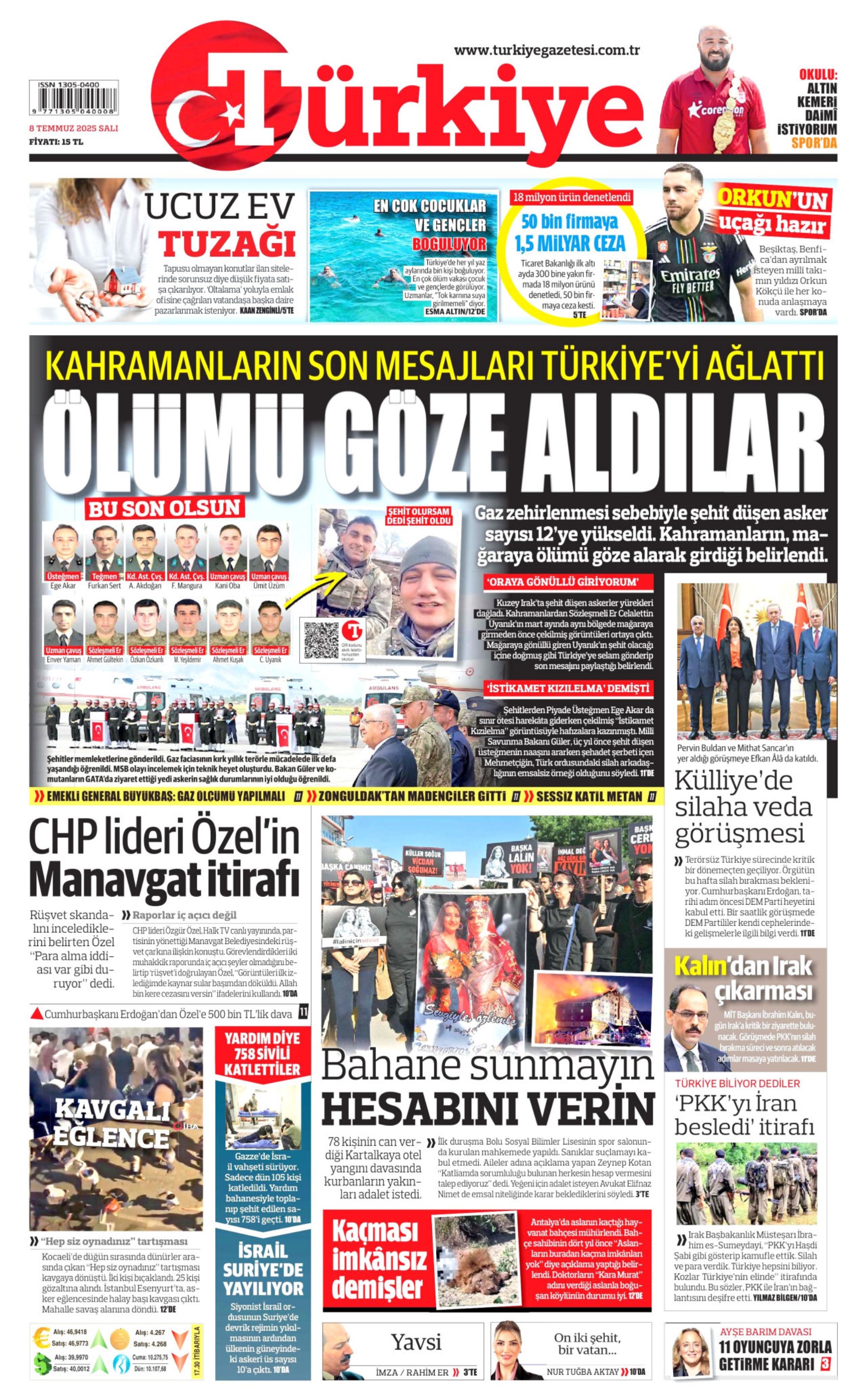 8 Temmuz 2025 gazete manşetleri: Gazeteler, Erdoğan-DEM Parti görüşmesini nasıl gördü?