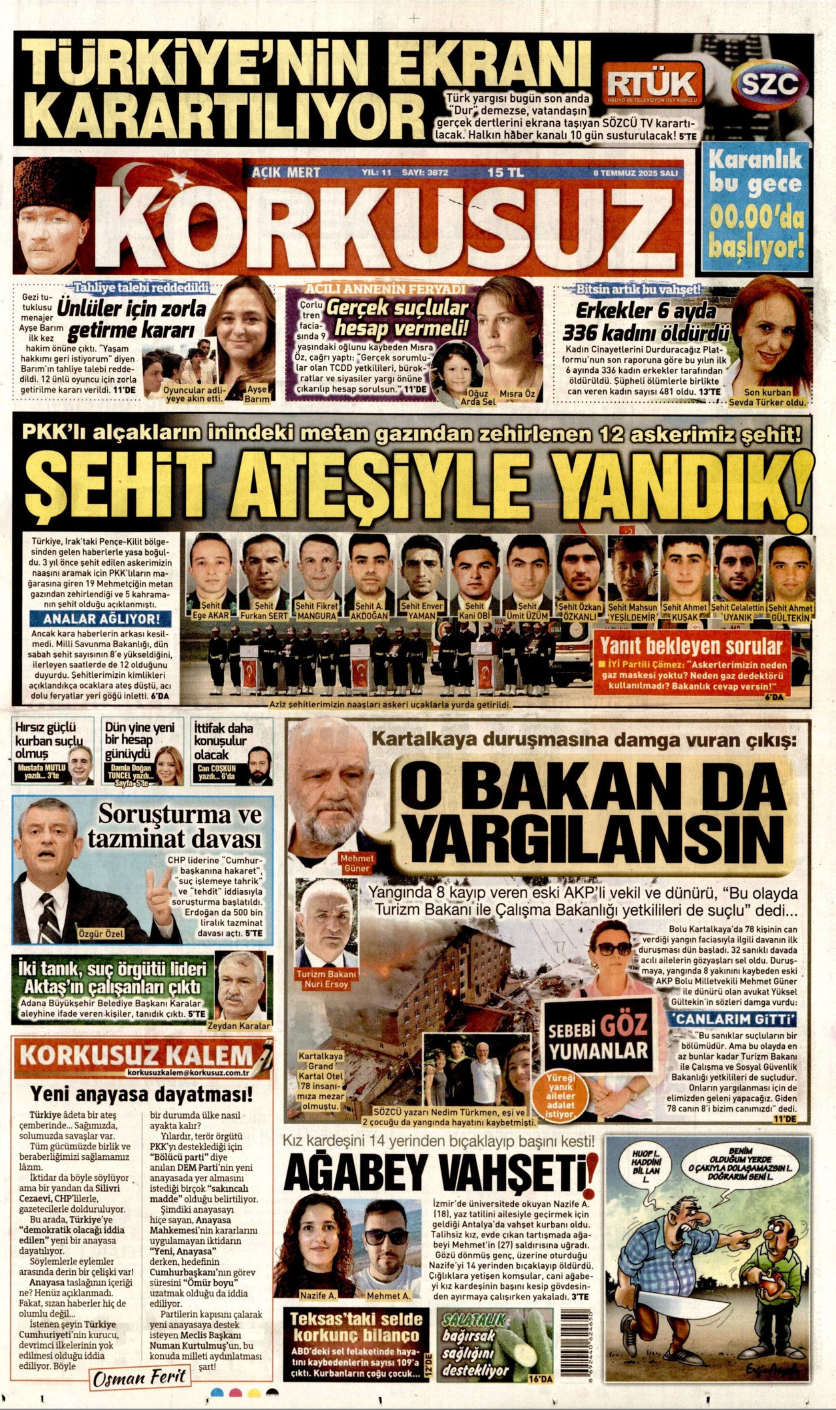 8 Temmuz 2025 gazete manşetleri: Gazeteler, Erdoğan-DEM Parti görüşmesini nasıl gördü?