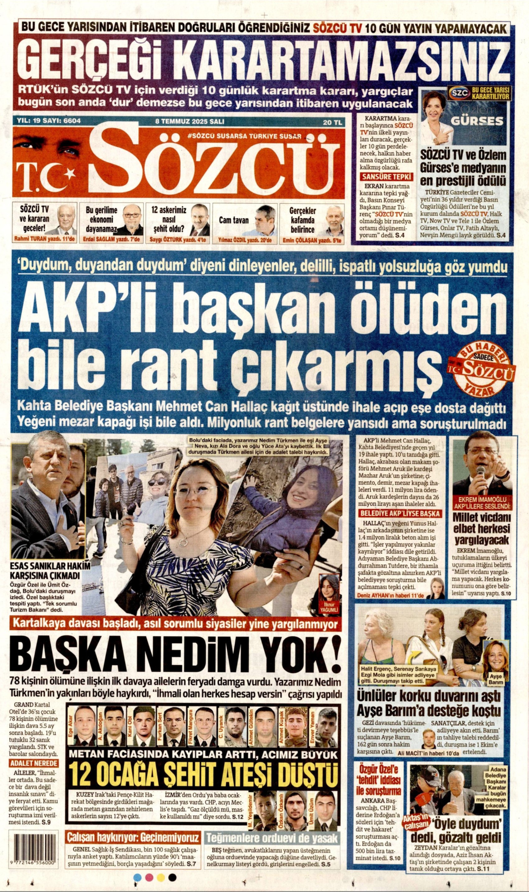 8 Temmuz 2025 gazete manşetleri: Gazeteler, Erdoğan-DEM Parti görüşmesini nasıl gördü?