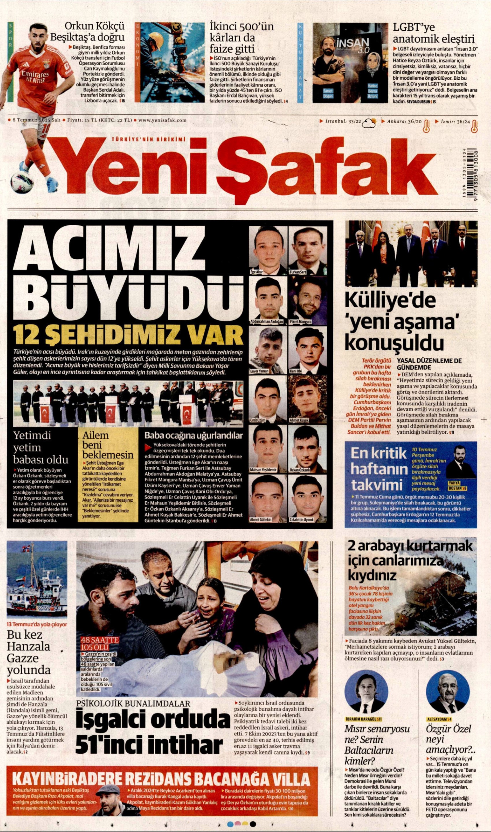 8 Temmuz 2025 gazete manşetleri: Gazeteler, Erdoğan-DEM Parti görüşmesini nasıl gördü?