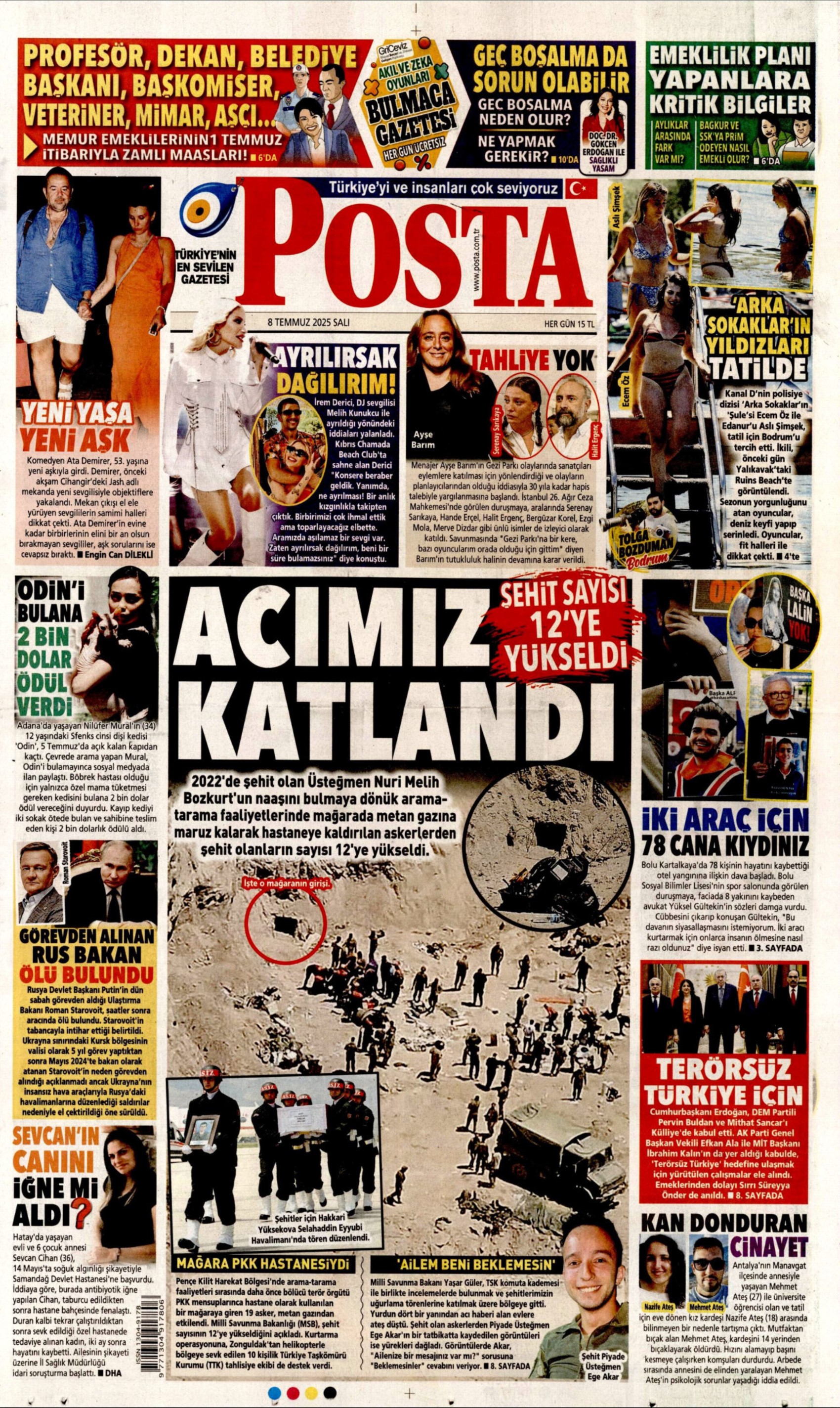 8 Temmuz 2025 gazete manşetleri: Gazeteler, Erdoğan-DEM Parti görüşmesini nasıl gördü?