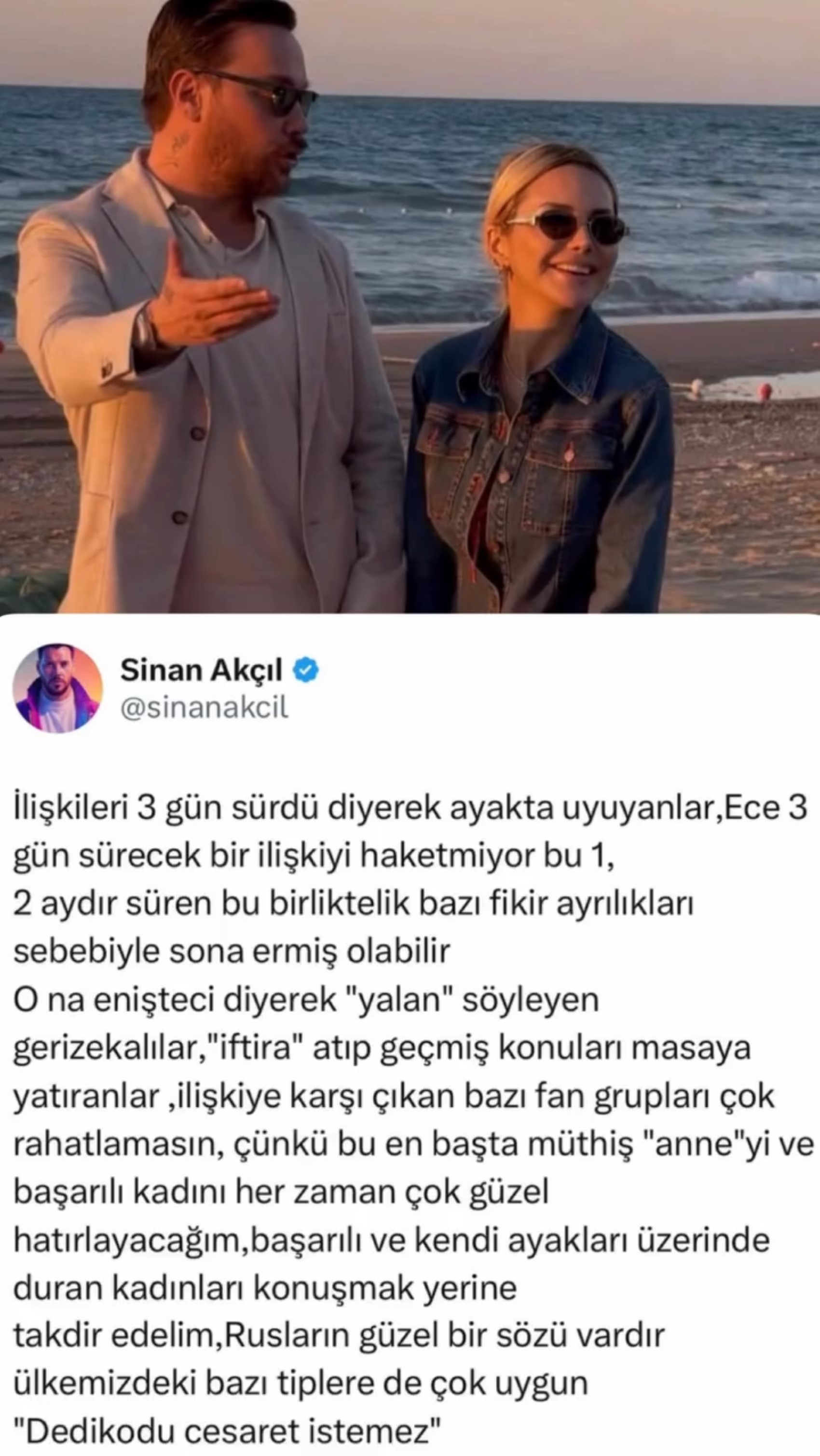 Sürpriz aşk kısa sürdü: Sinan Akçıl ve Ece Erken ayrılık sonrası peş peşe açıklama yaptı