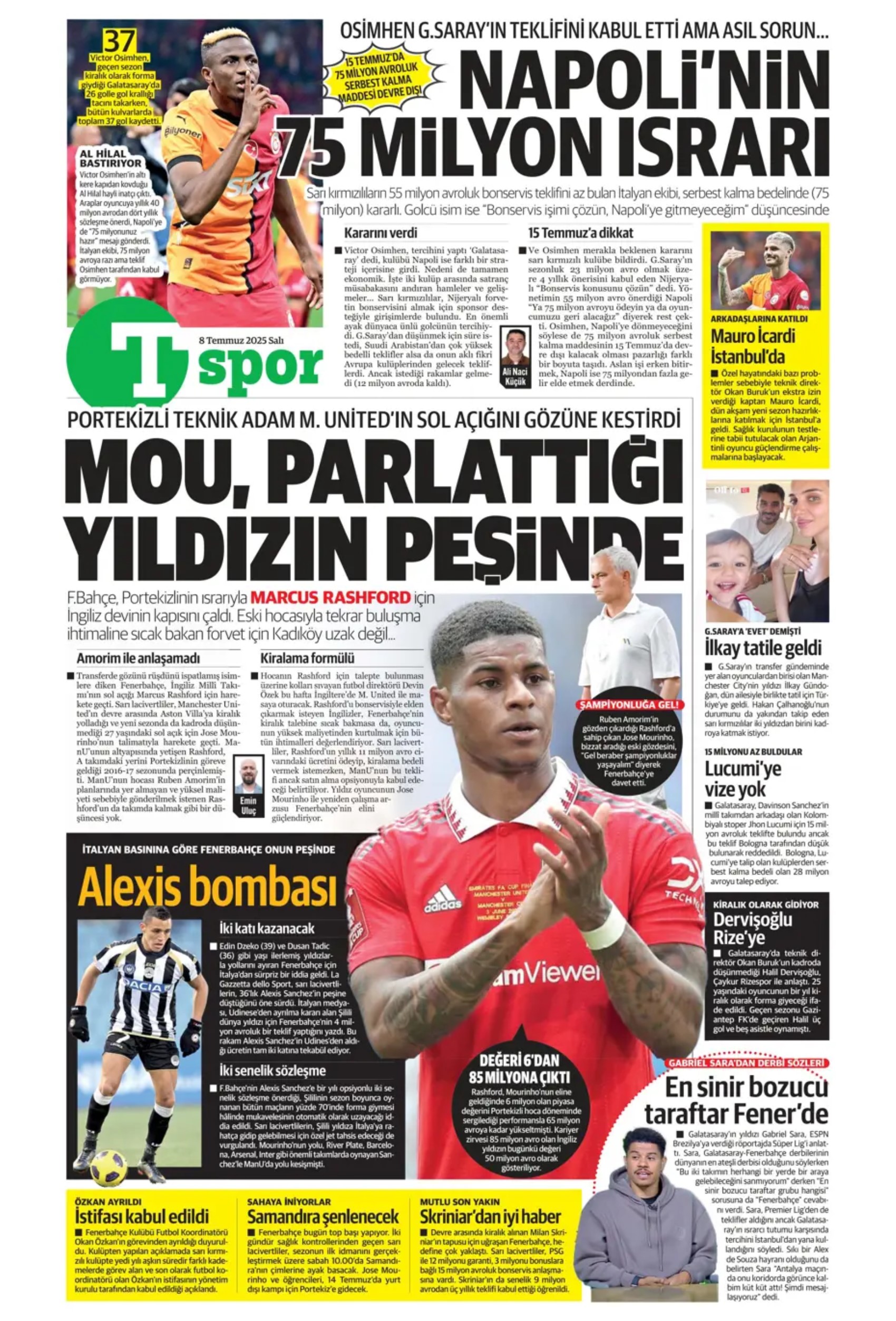 Sporda günün manşetleri... Osimhen koptu geliyor, Çalhanoğlu transferinde sıcak saatler: Beşiktaş'tan Lizbon çıkarması
