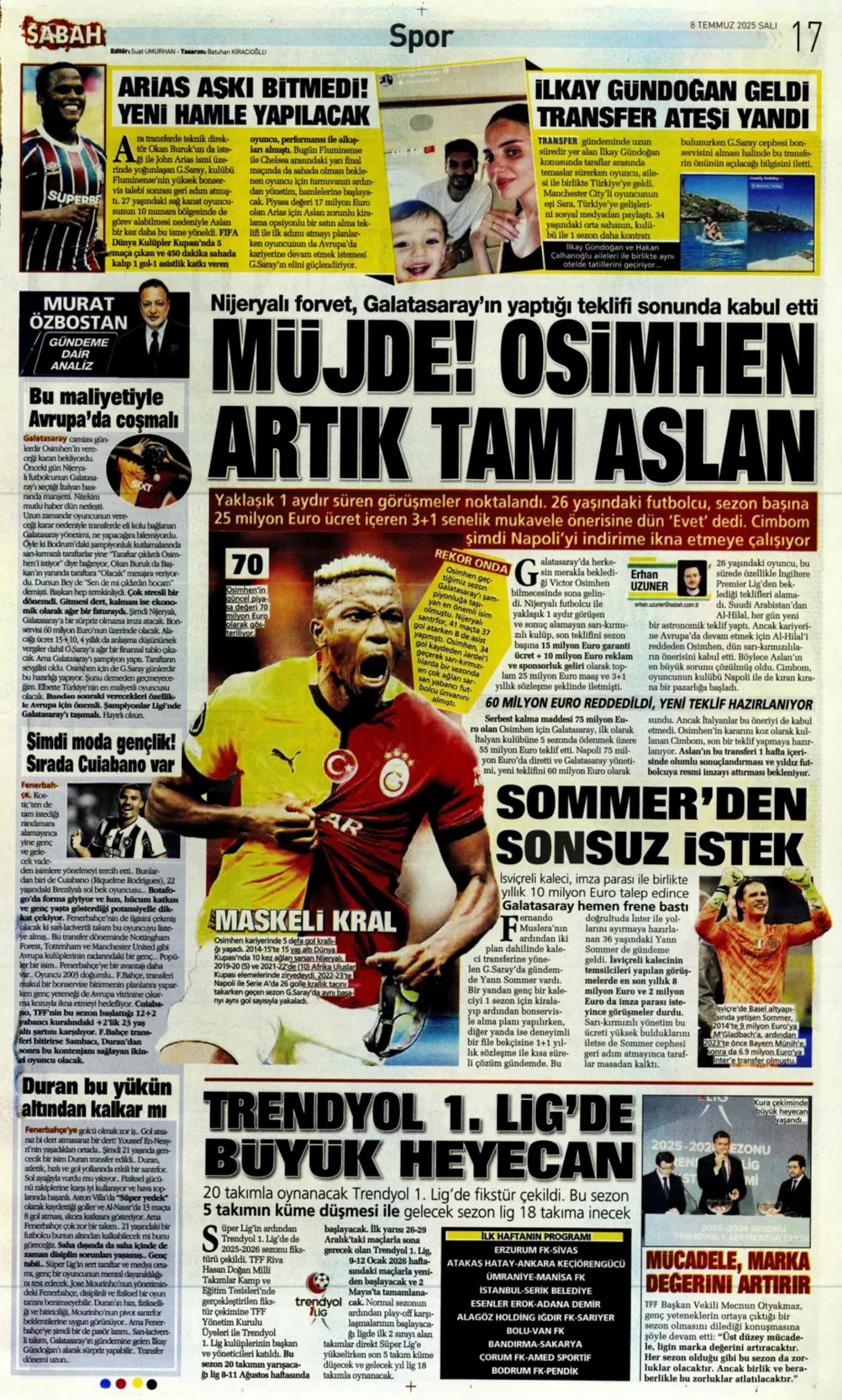Sporda günün manşetleri... Osimhen koptu geliyor, Çalhanoğlu transferinde sıcak saatler: Beşiktaş'tan Lizbon çıkarması