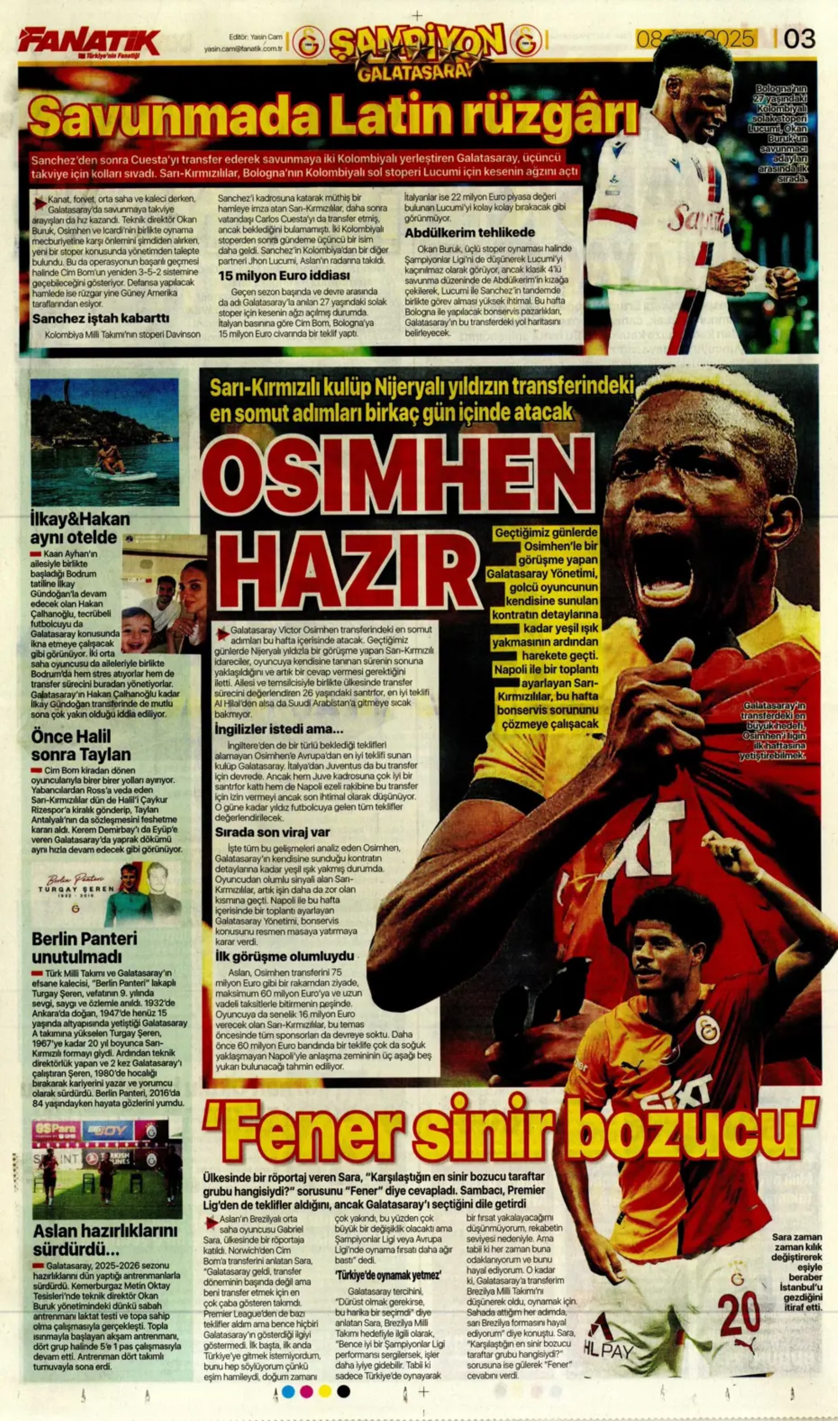 Sporda günün manşetleri... Osimhen koptu geliyor, Çalhanoğlu transferinde sıcak saatler: Beşiktaş'tan Lizbon çıkarması
