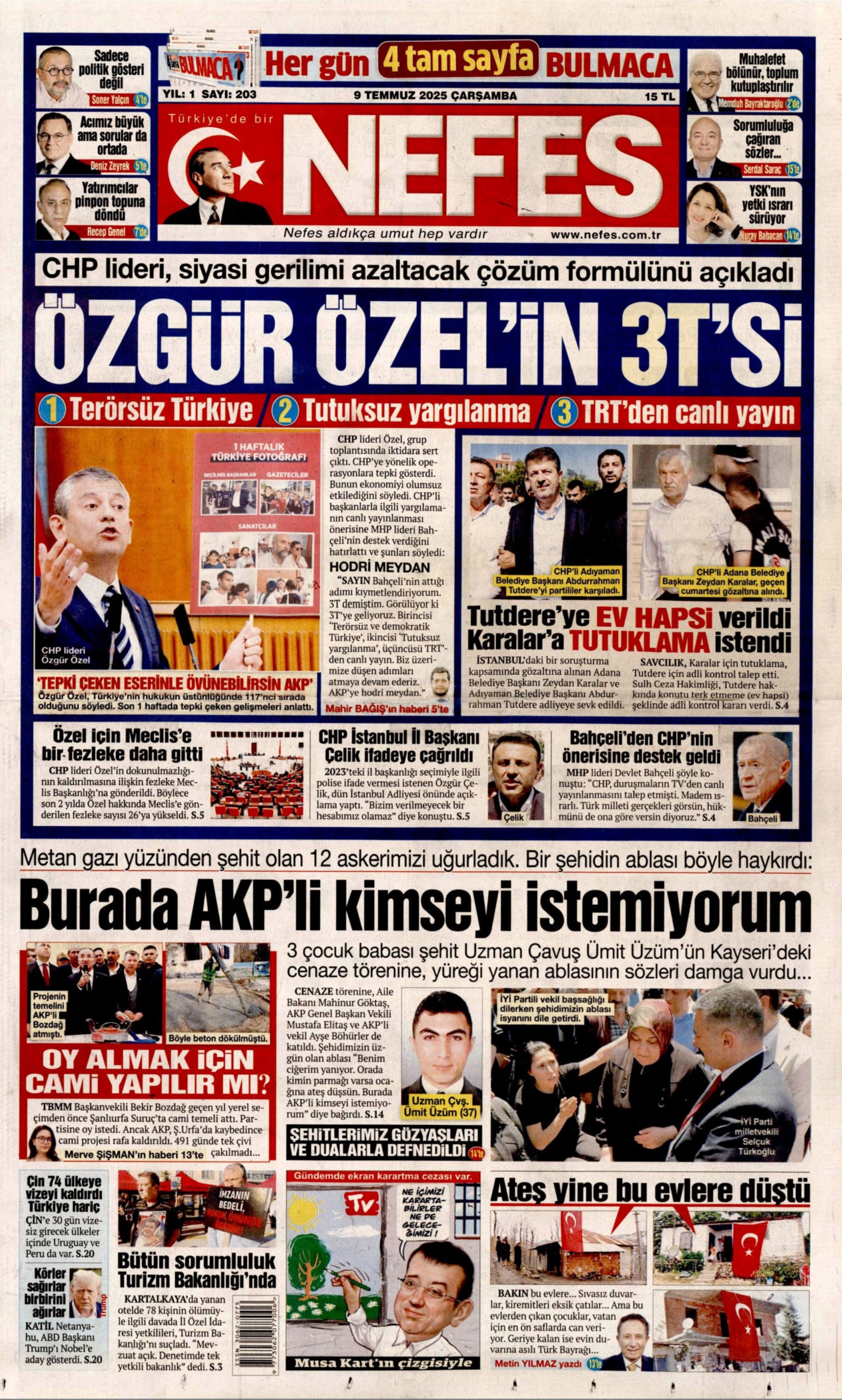 Canlı yayın talebine destek vermişti: Gazeteler Bahçeli ve Özel'in karşılıklı açıklamalarını nasıl gördü? (9 Temmuz 2025 gazete manşetleri)