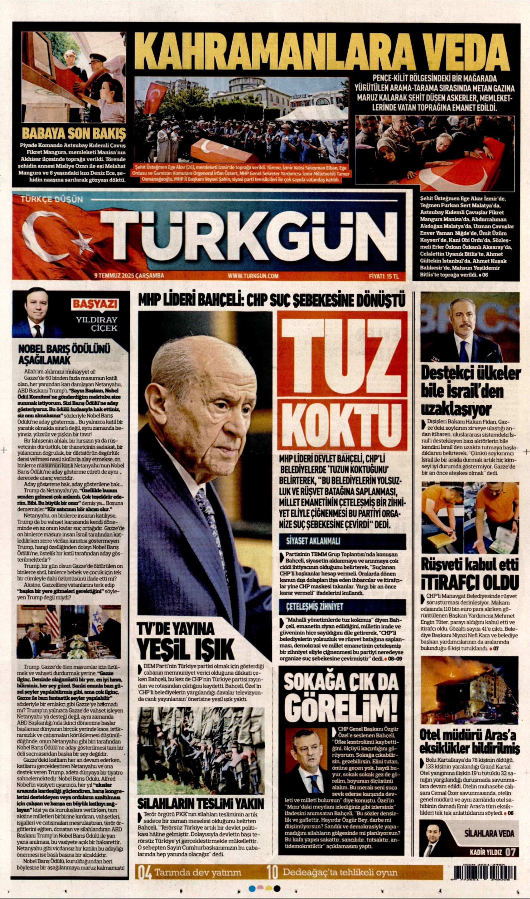 Canlı yayın talebine destek vermişti: Gazeteler Bahçeli ve Özel'in karşılıklı açıklamalarını nasıl gördü? (9 Temmuz 2025 gazete manşetleri)
