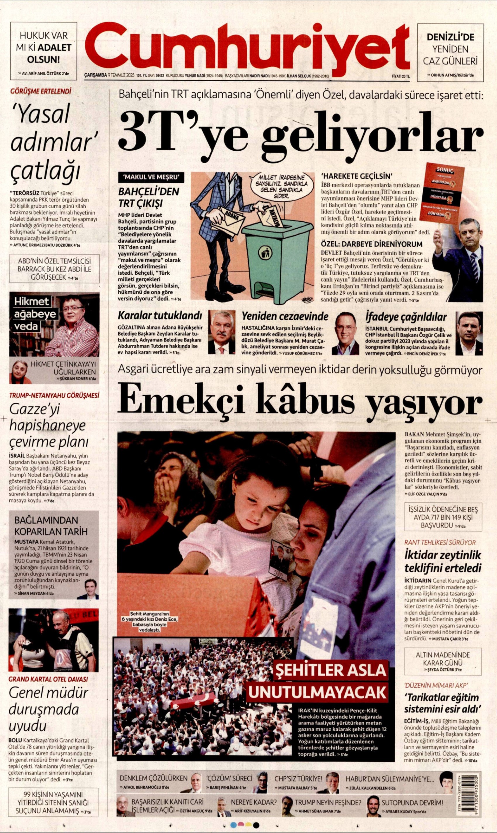 Canlı yayın talebine destek vermişti: Gazeteler Bahçeli ve Özel'in karşılıklı açıklamalarını nasıl gördü? (9 Temmuz 2025 gazete manşetleri)
