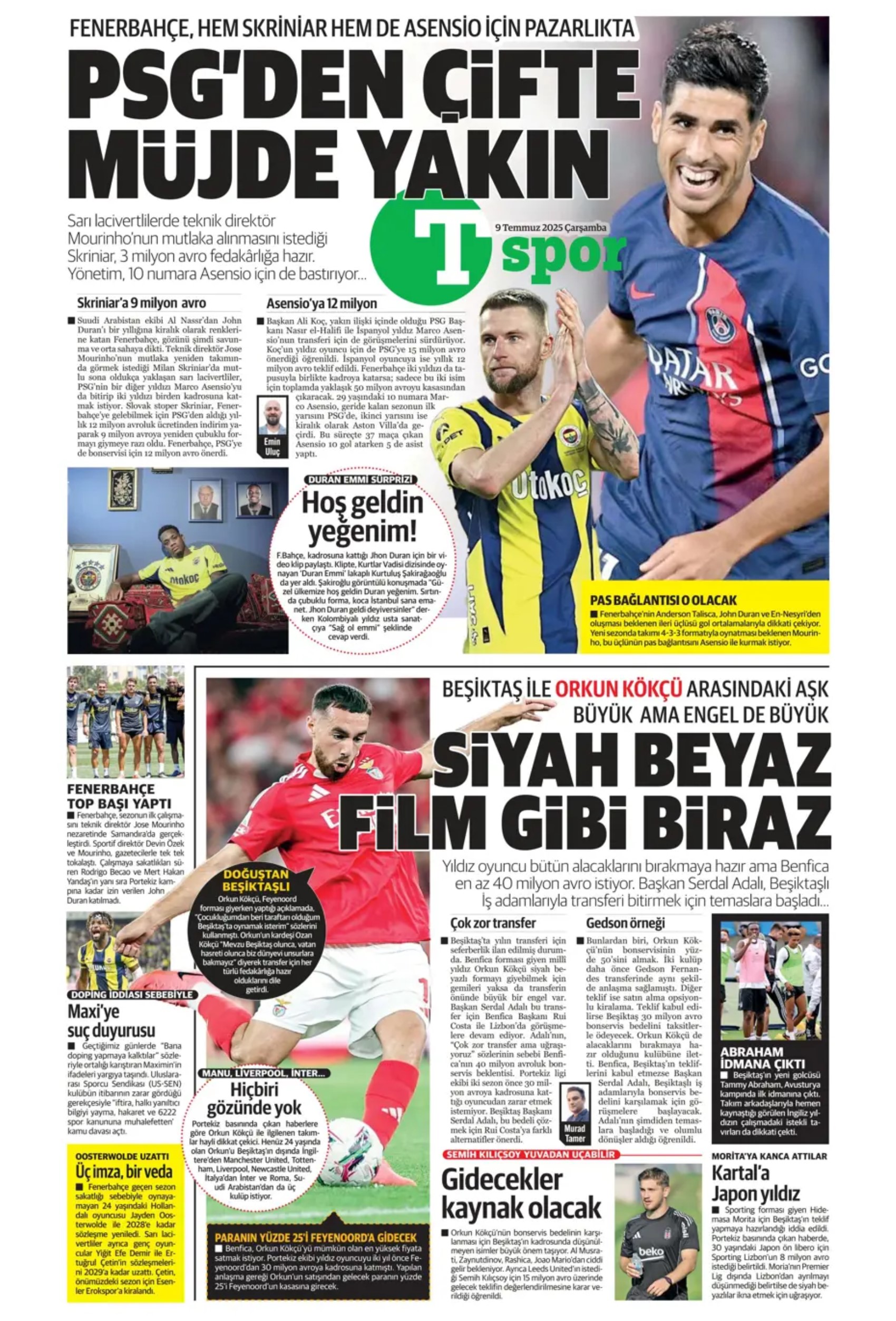Sporda günün manşetleri: Fenerbahçe'den ezeli rakibine transfer çalımı!