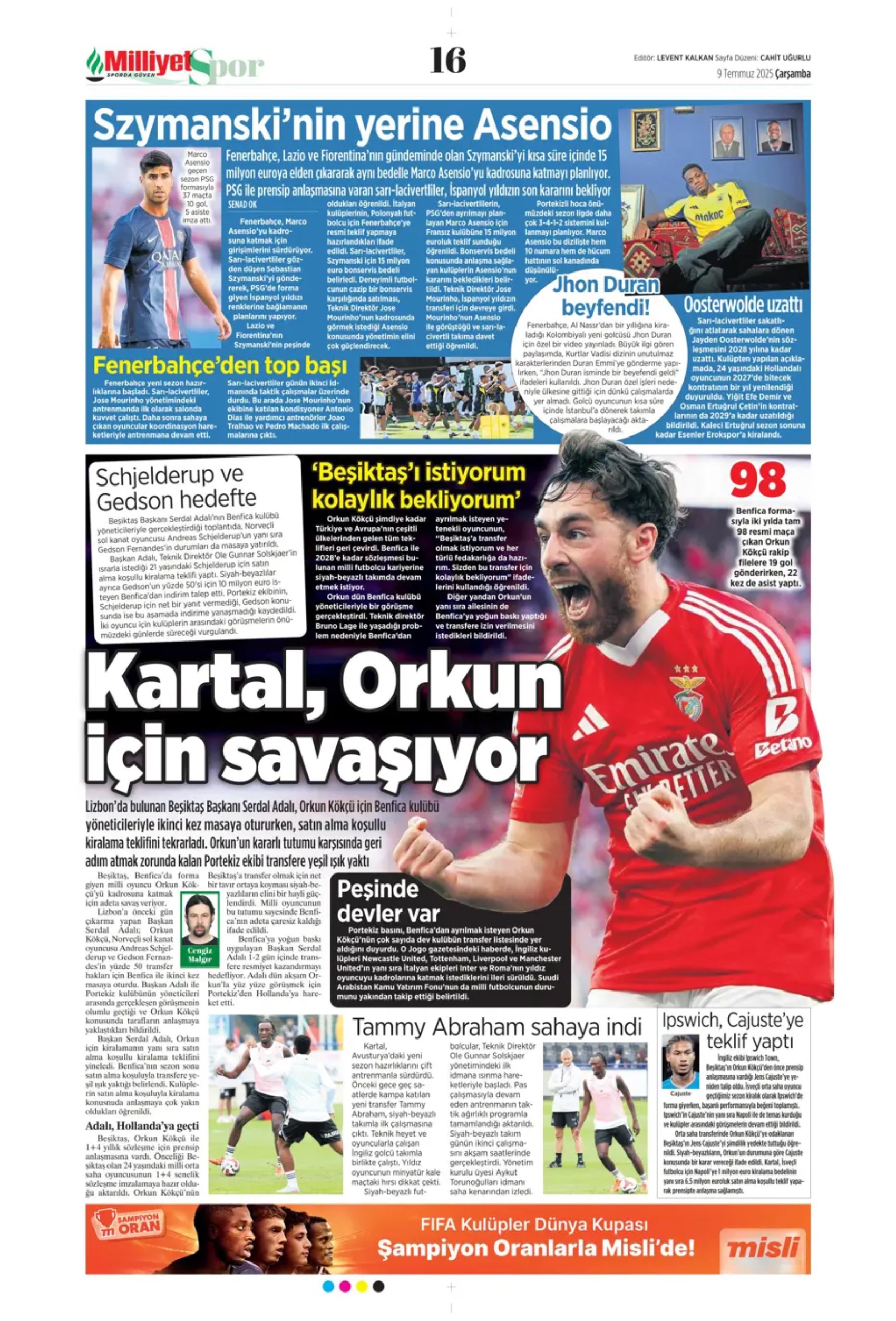 Sporda günün manşetleri: Fenerbahçe'den ezeli rakibine transfer çalımı!