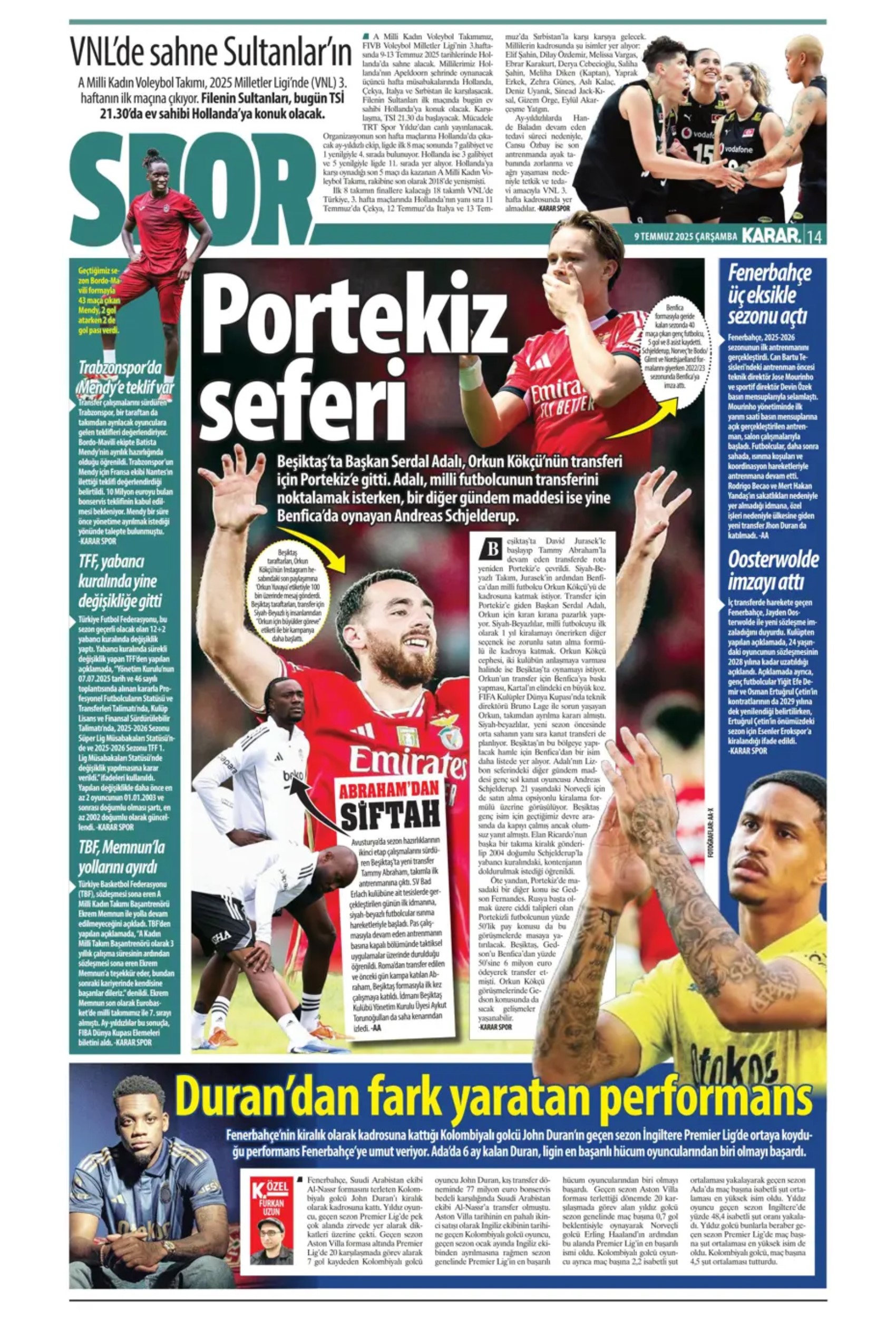 Sporda günün manşetleri: Fenerbahçe'den ezeli rakibine transfer çalımı!