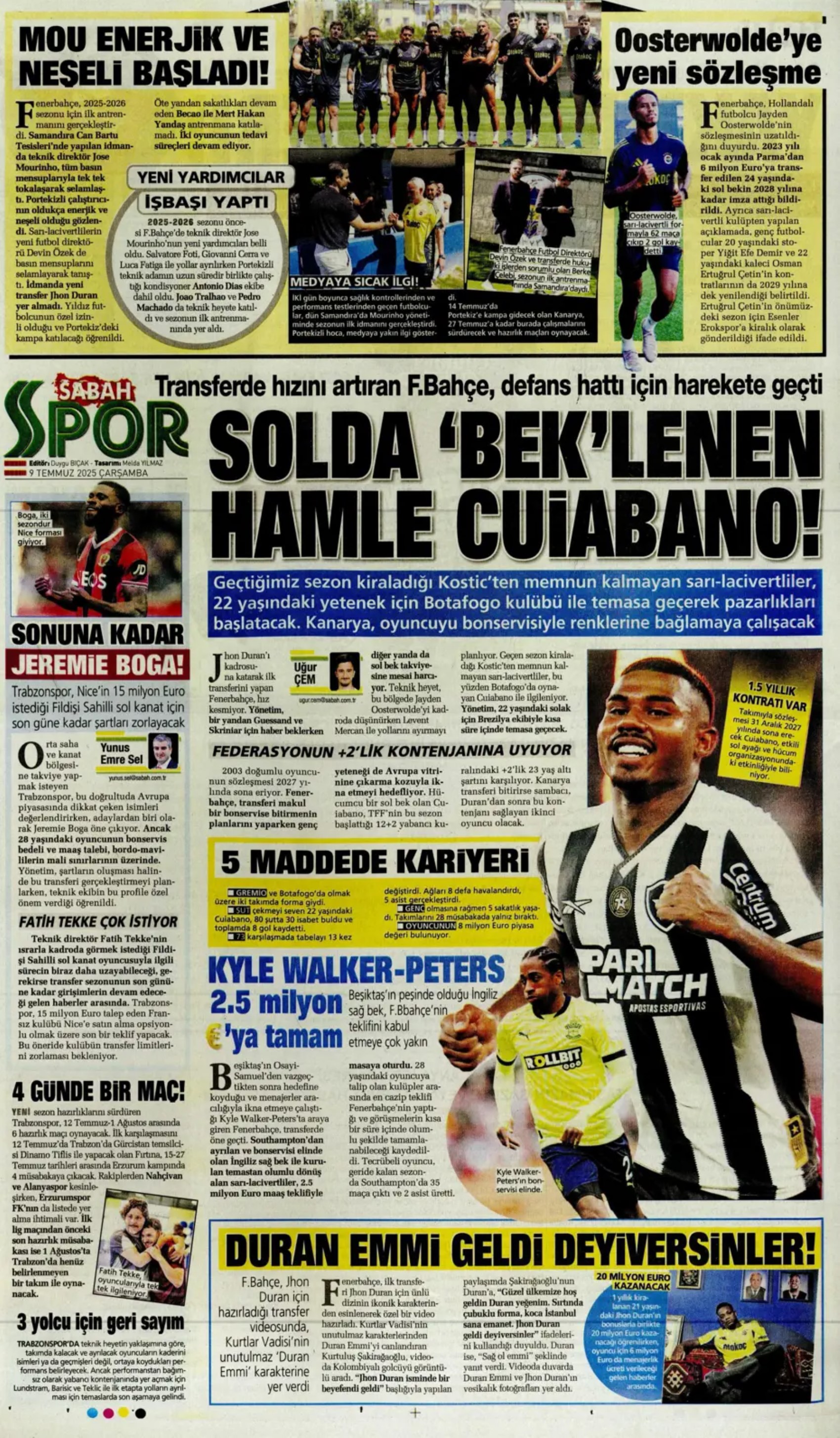 Sporda günün manşetleri: Fenerbahçe'den ezeli rakibine transfer çalımı!