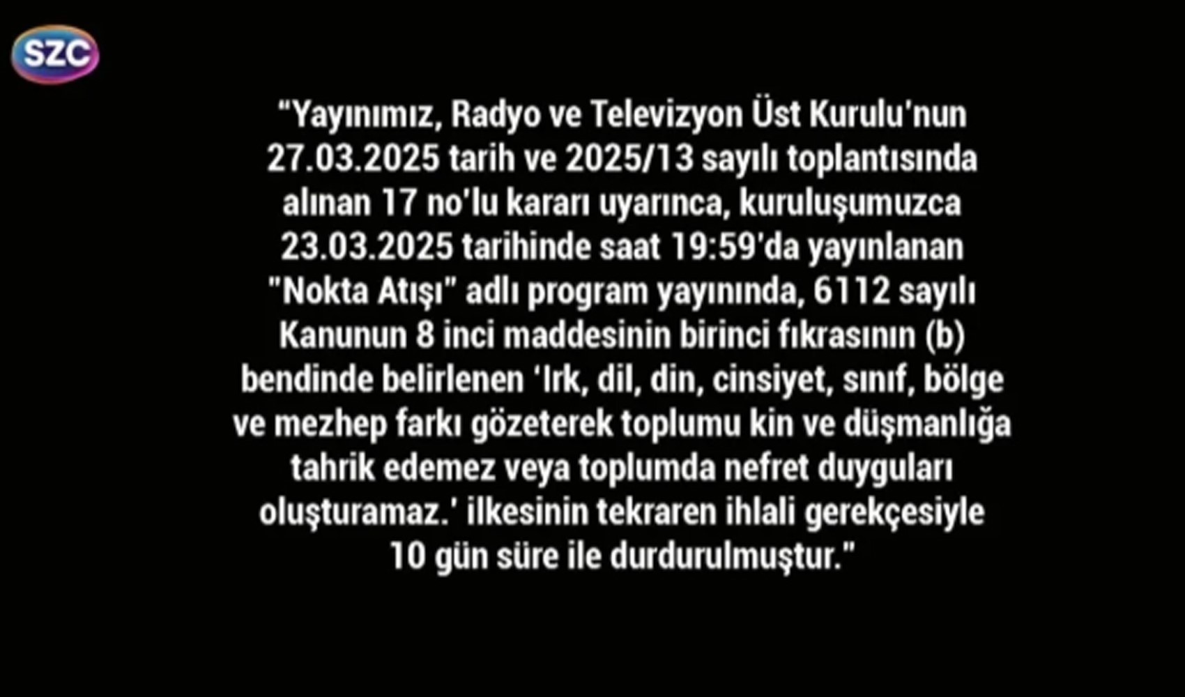 Sözcü TV ekranı karartıldı Sözcü TV ekranı karartıldı