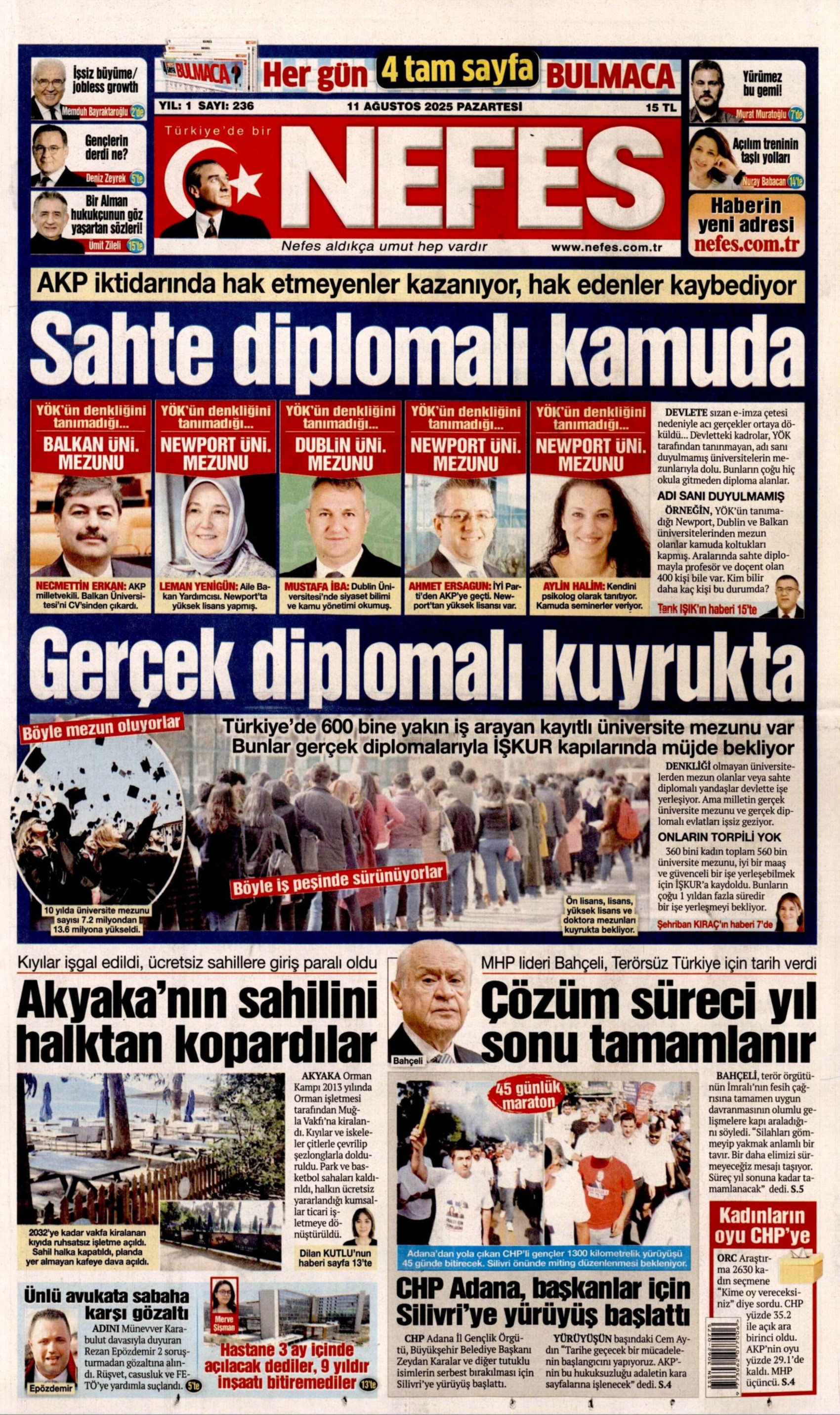 11 Ağustos 2025 gazete manşetleri: Gazeteler, Balıkesir depremini nasıl gördü?