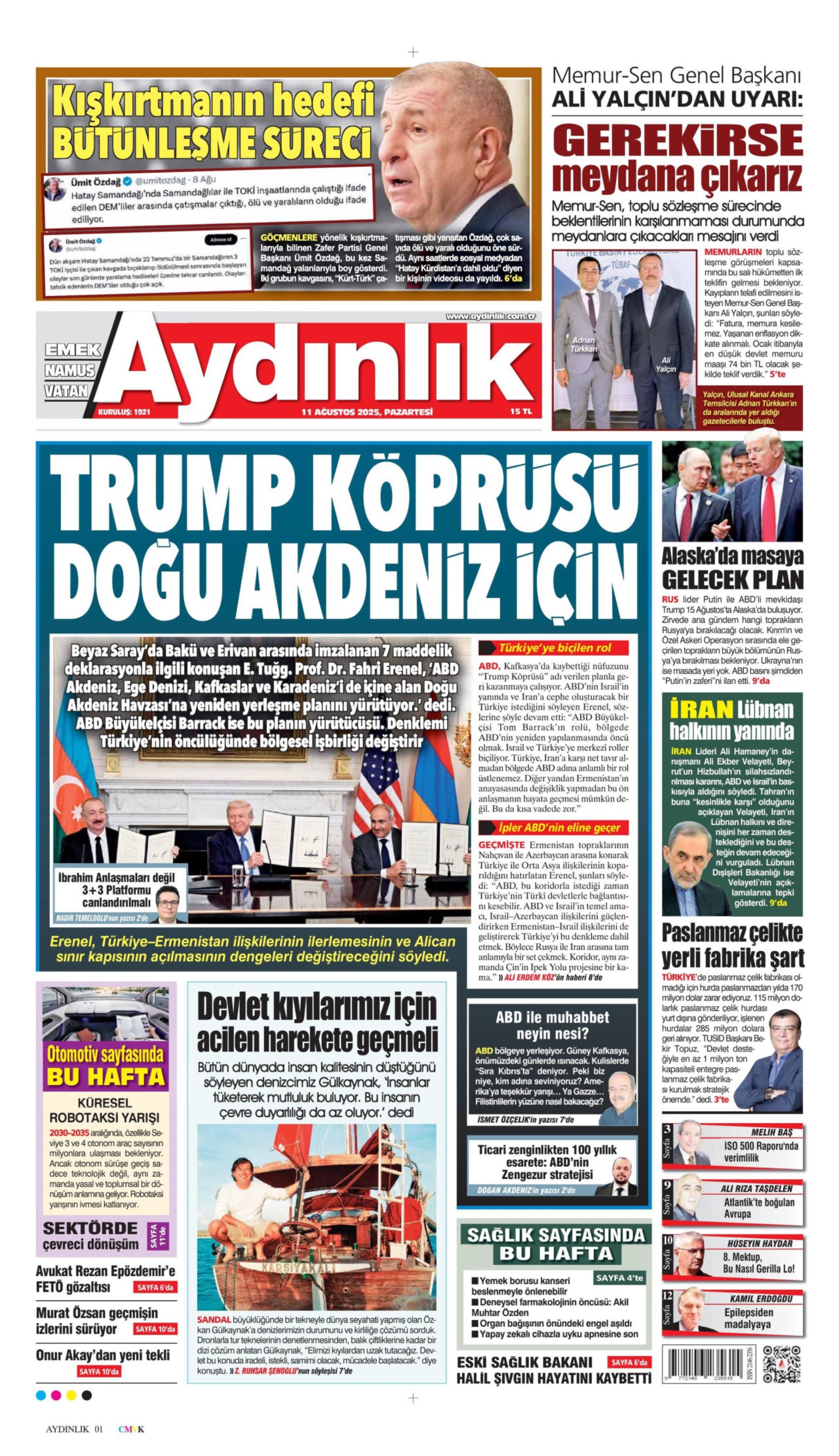 11 Ağustos 2025 gazete manşetleri: Gazeteler, Balıkesir depremini nasıl gördü?